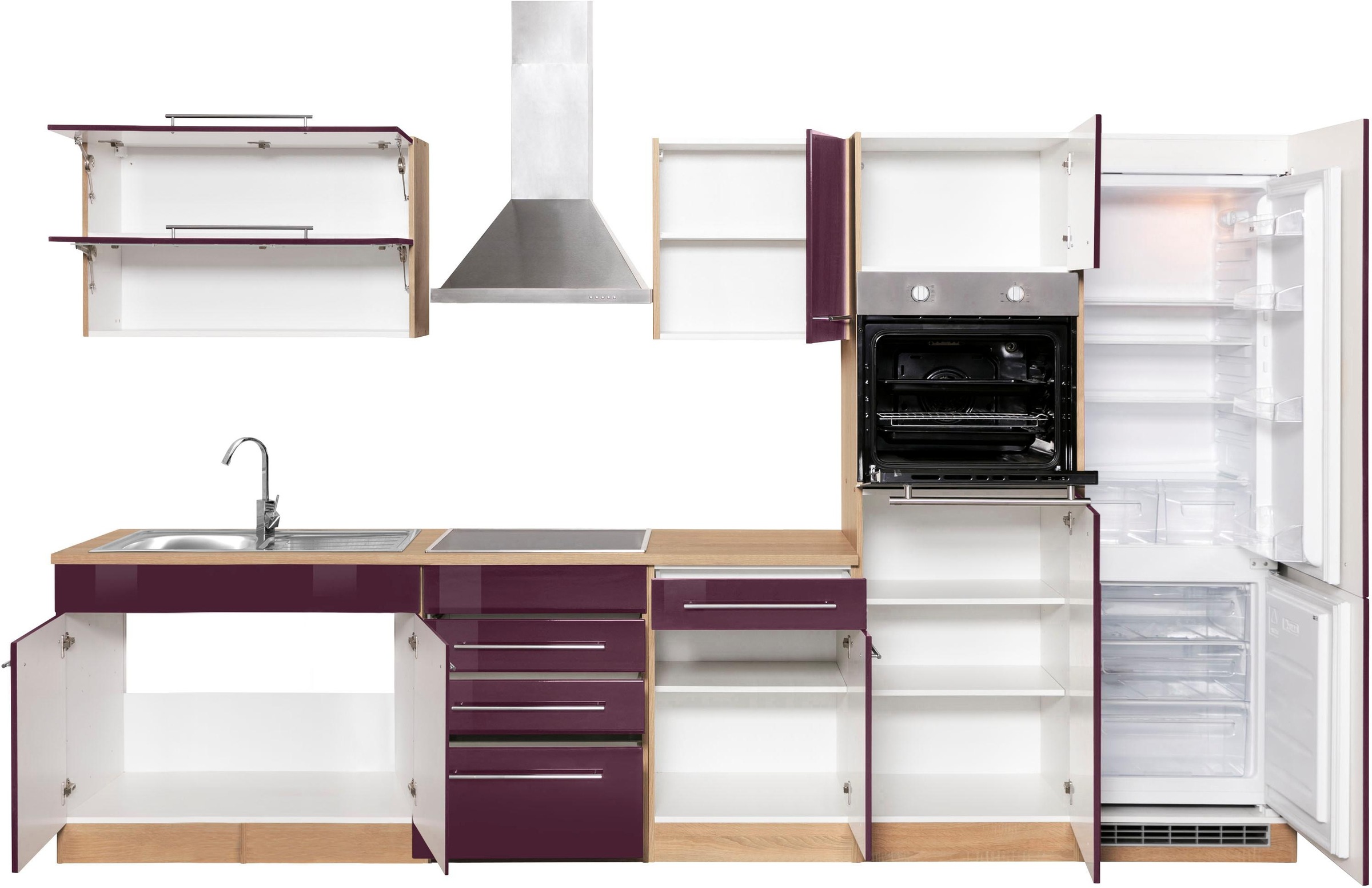 KOCHSTATION Küchenzeile »KS-Eton«, ohne E-Geräte, Breite 330 cm