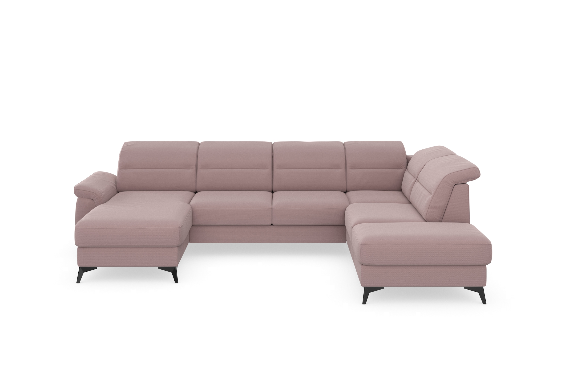 sit&more Wohnlandschaft »Sinatra U-Form«, optional mit Kopfteilverstellung und Armteilfunktion, Metallfüße