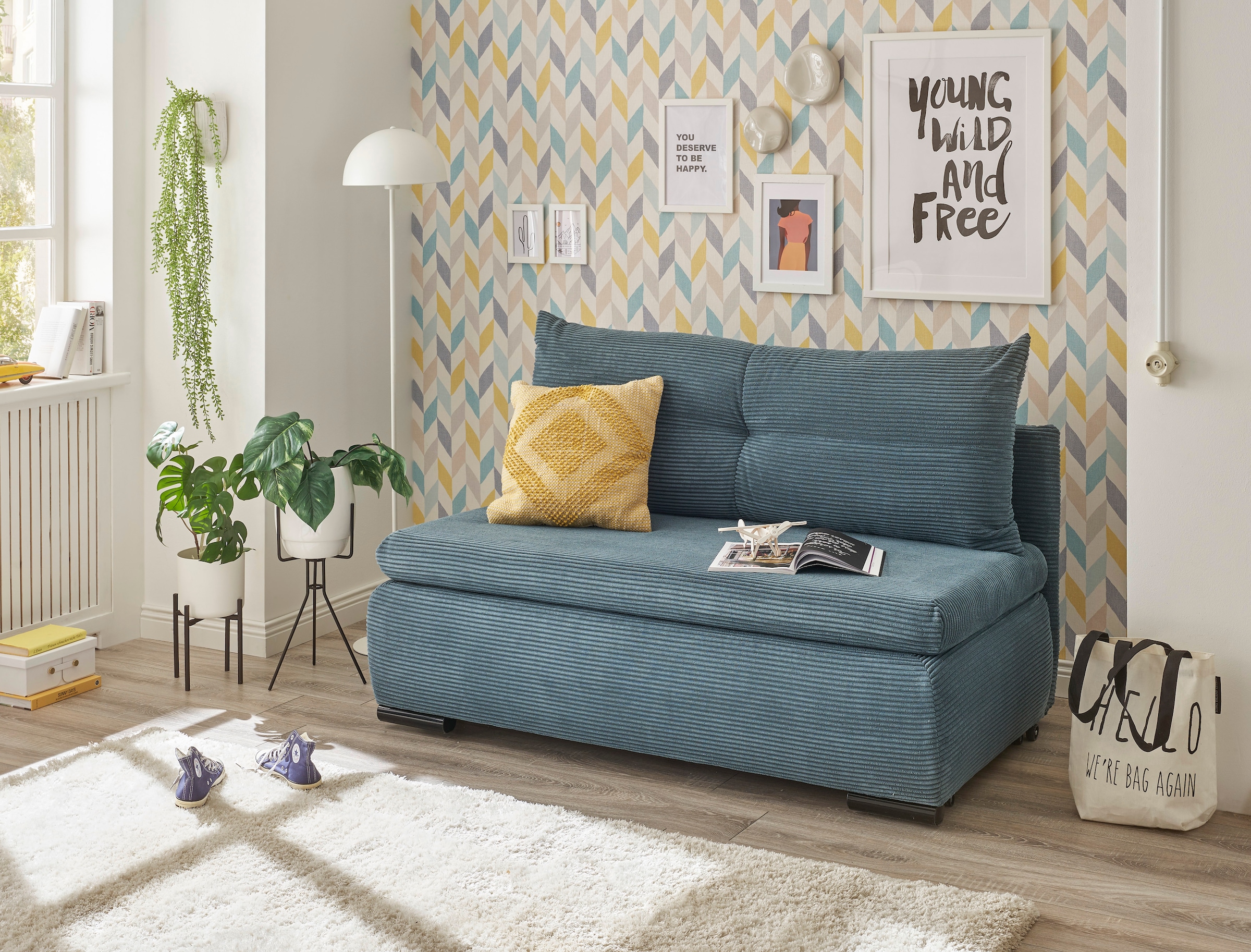 ED EXCITING DESIGN Schlafsofa "Charlie", frei im Raum stellbar, mit Bettkas günstig online kaufen