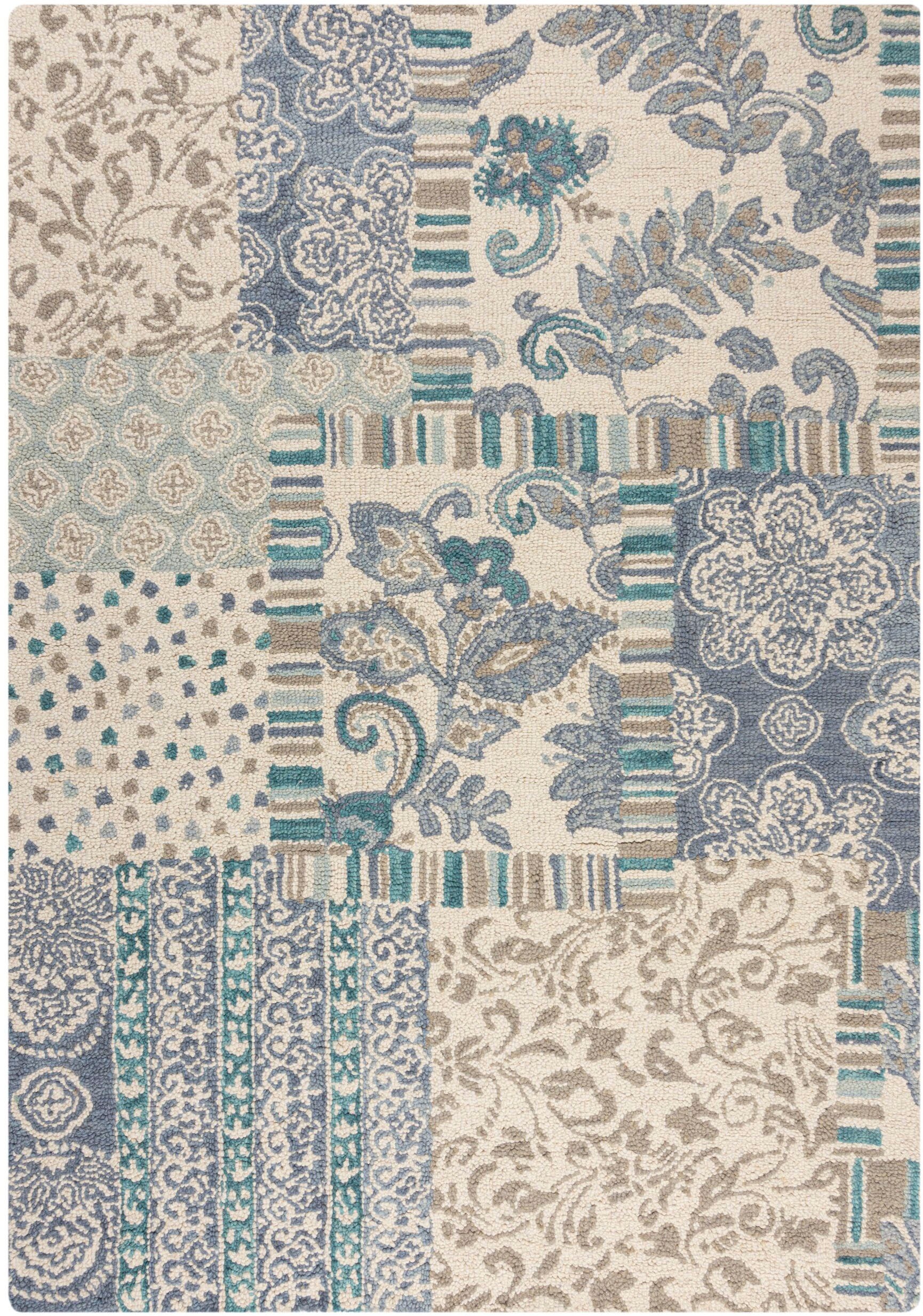 FLAIR RUGS Wollteppich »Eloise Patchwork«, rechteckig, 8 mm Höhe günstig online kaufen