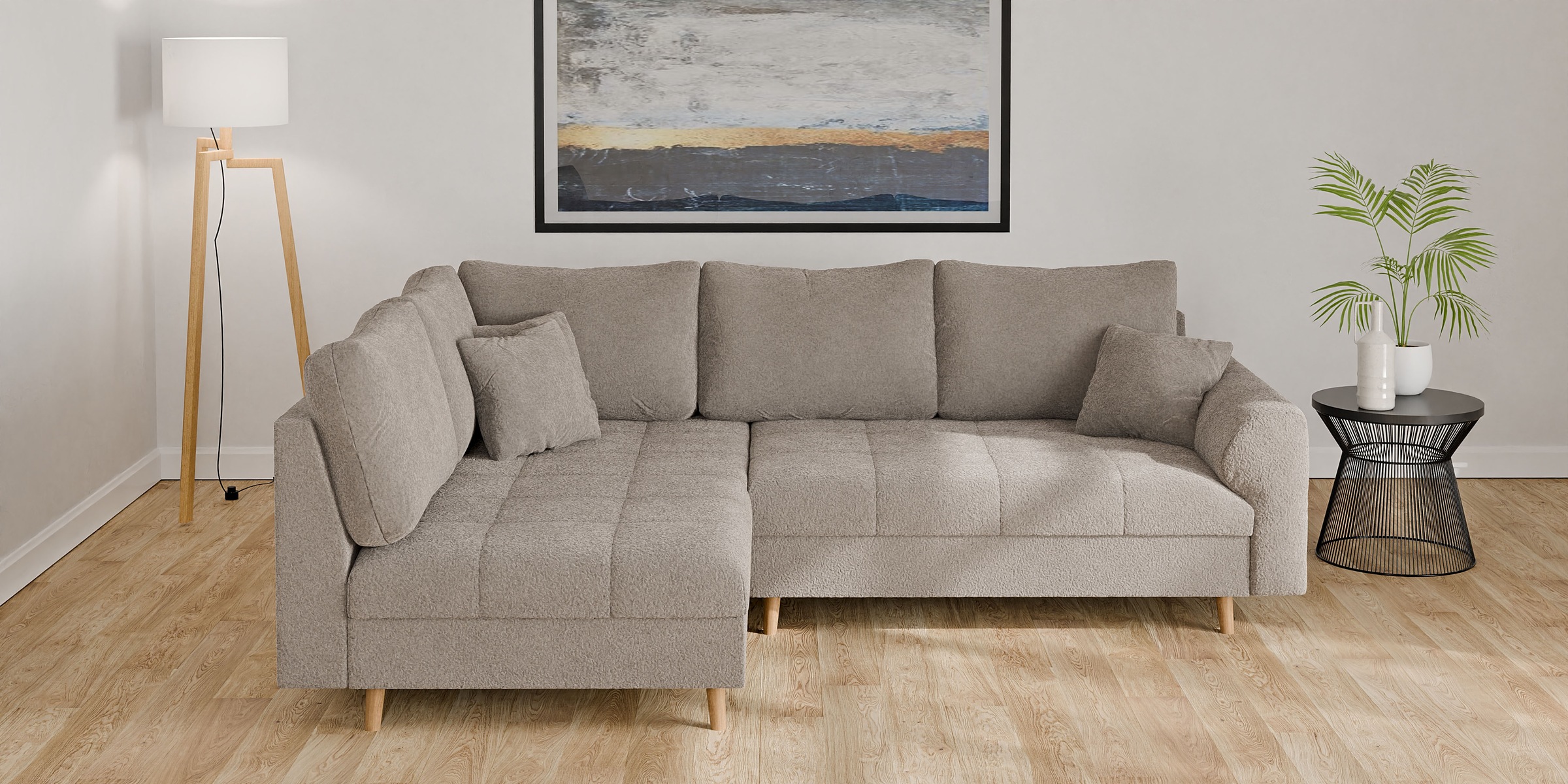 Home affaire Ecksofa »CHARRE L-Form mit Ottomane, Maße B/T/H: 231/161/81 cm günstig online kaufen