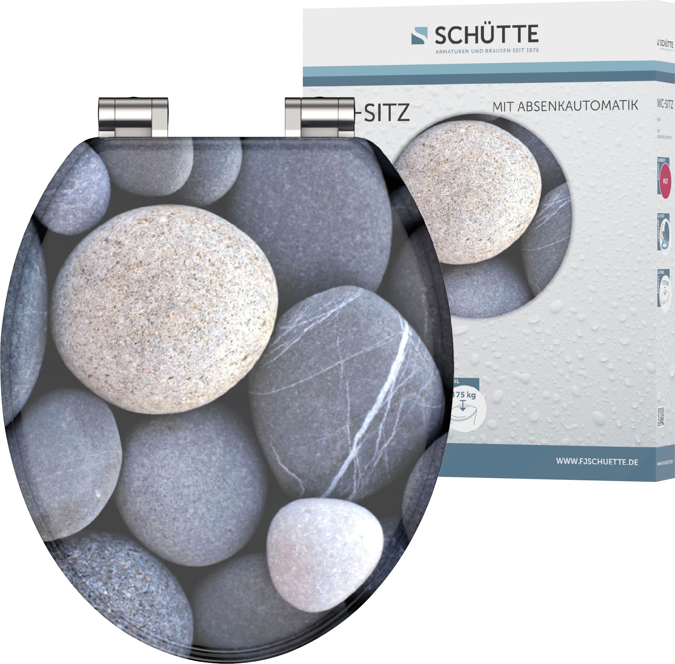 Schütte WC-Sitz "GREY STONES", mit Absenkautomatik und Holzkern, MDF günstig online kaufen