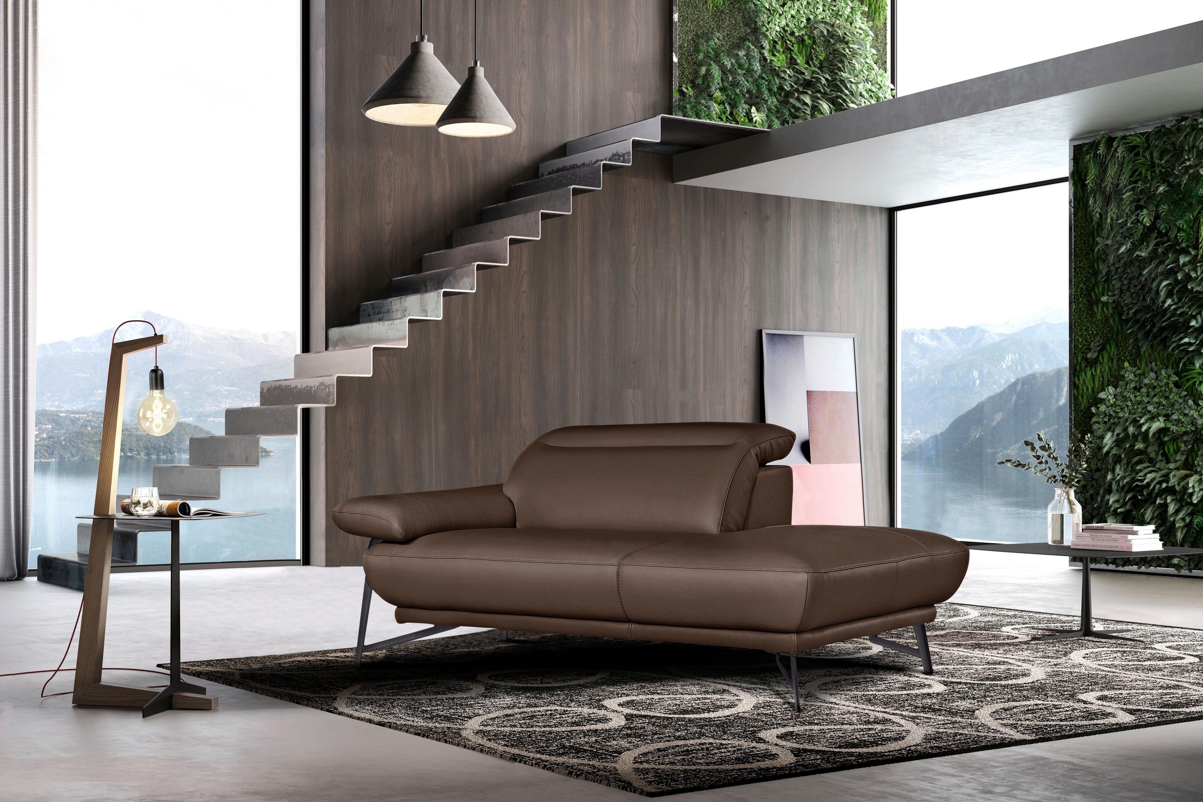 Egoitaliano Polstergarnitur »Anais, Design mit hohem Sitzkomfort für mehr Bequemlichkeit«, Set: bestehend aus Sofa und Ottomane, inkl. Kopfteilverstellung