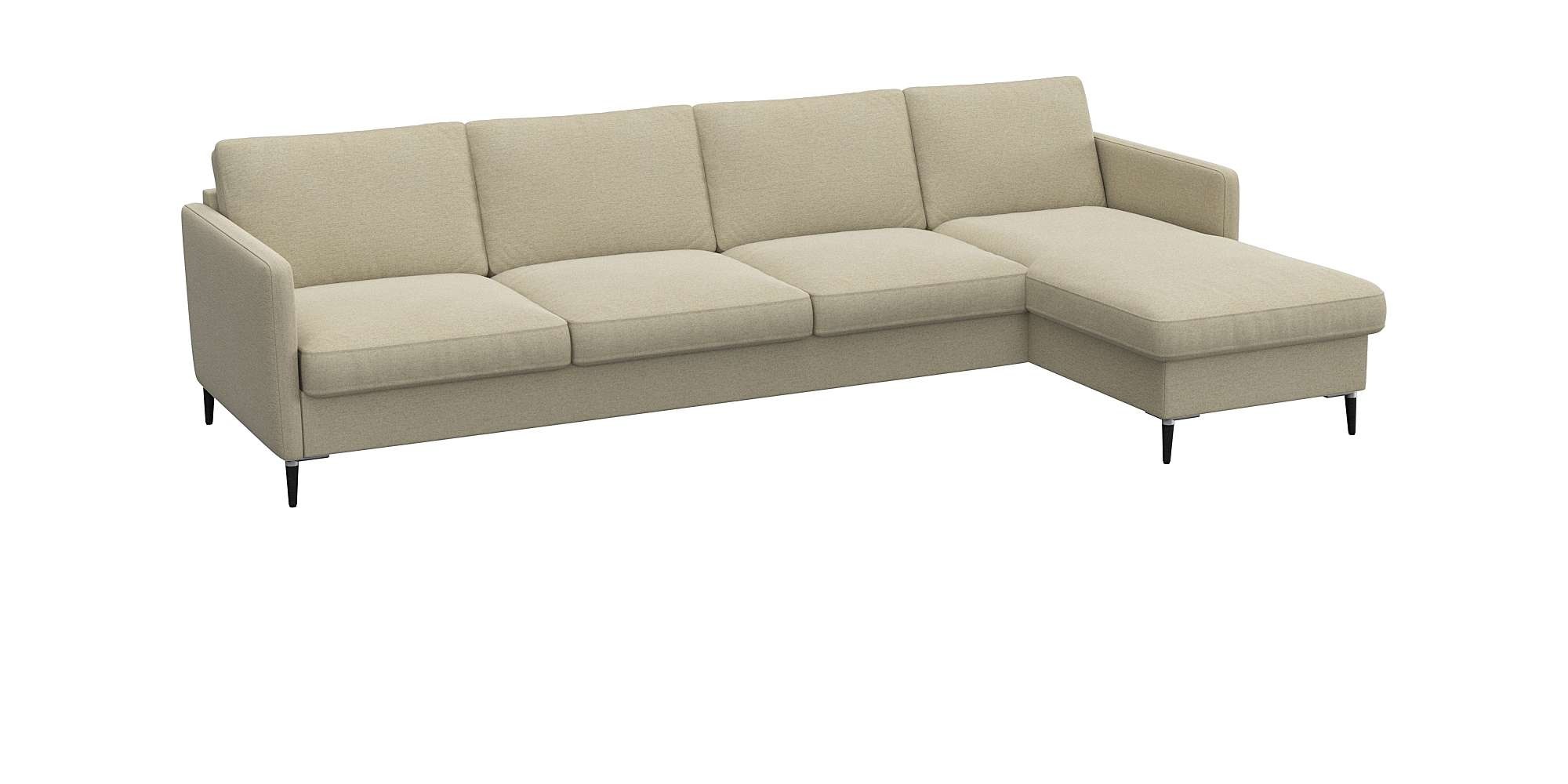 FLEXLUX Ecksofa »Fiore, L-Form, bequem und komfortabel durch hochwertigem Sitzaufbau«, schmale Armlehnen, Kaltschaum, Füße Alu+schwarz