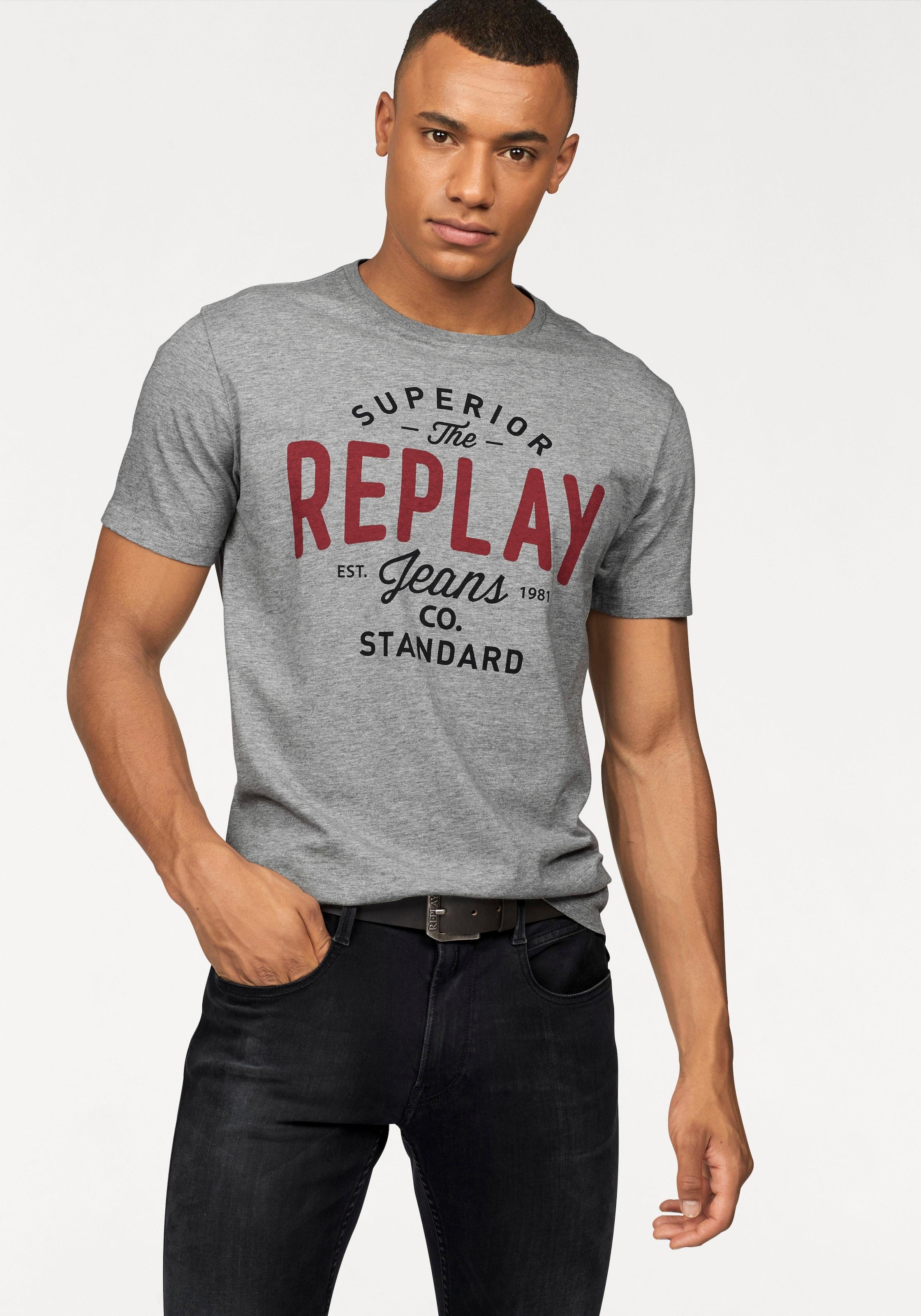 günstig mit kaufen Markendruck Replay T-Shirt,
