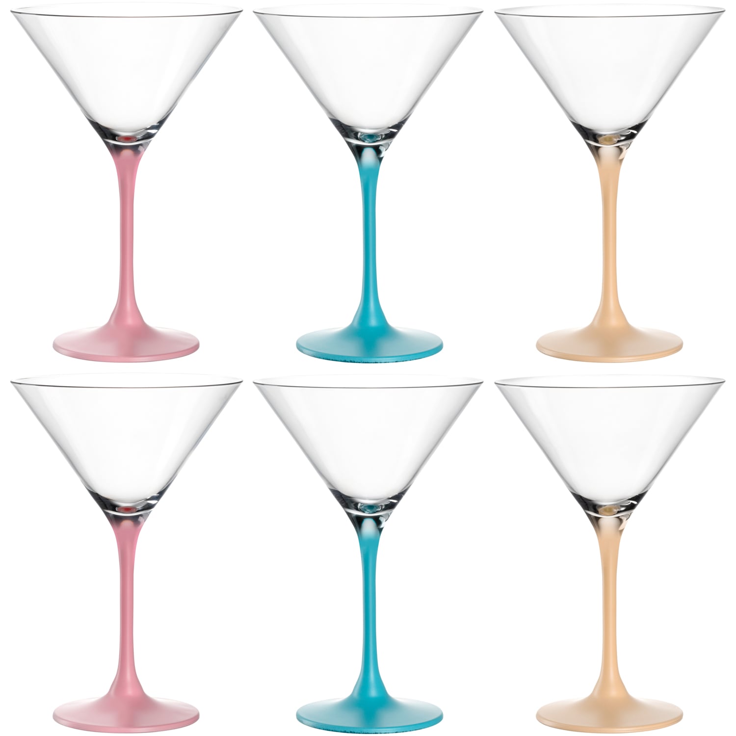 Cocktailglas »BRERA, 230 ml, farbig sortiert, Cocktailschale, 6er-Set«, (Set, 6 tlg.),...