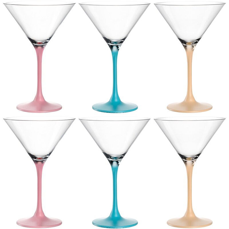 LEONARDO Cocktailglas »BRERA, 230 ml, farbig sortiert, Cocktailschale, 6er-Set« spülmaschinengeeignet rosa, gelb, blau