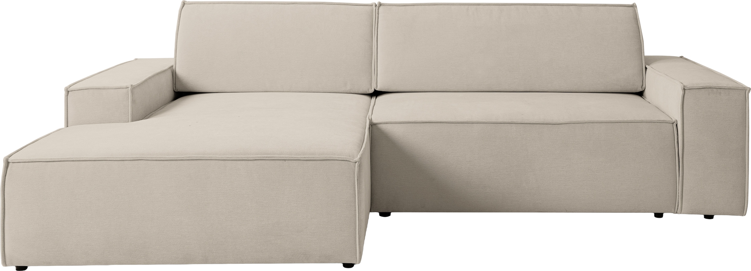 WERK2 Ecksofa »Treviso bequem, mit Bettfunktion und Bettkasten, Breite 267cm, L-Form« Moderne, teilmassive Polsterecke, Komfortpolsterung und losen Kissen.