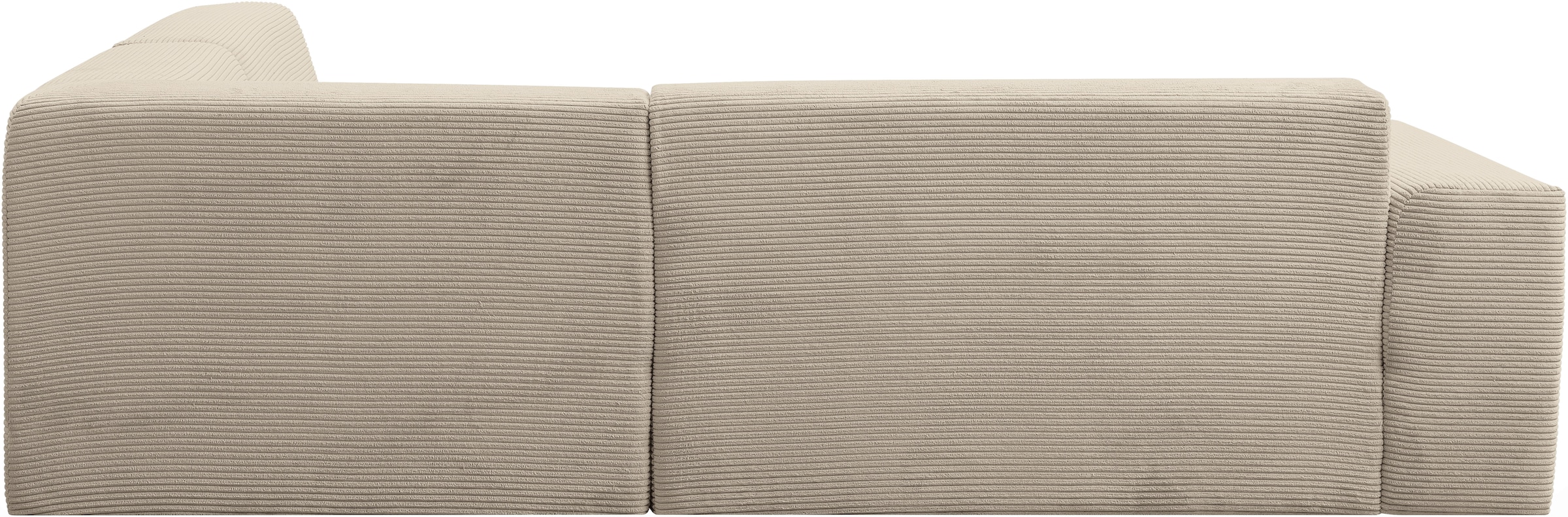 WERK2 Ecksofa »Zeus-M, tolles Sofa mit schönen Details, L-Form«, Curvy Trend Garnitur, urbane Optik, komfortable Wellenunterfederung