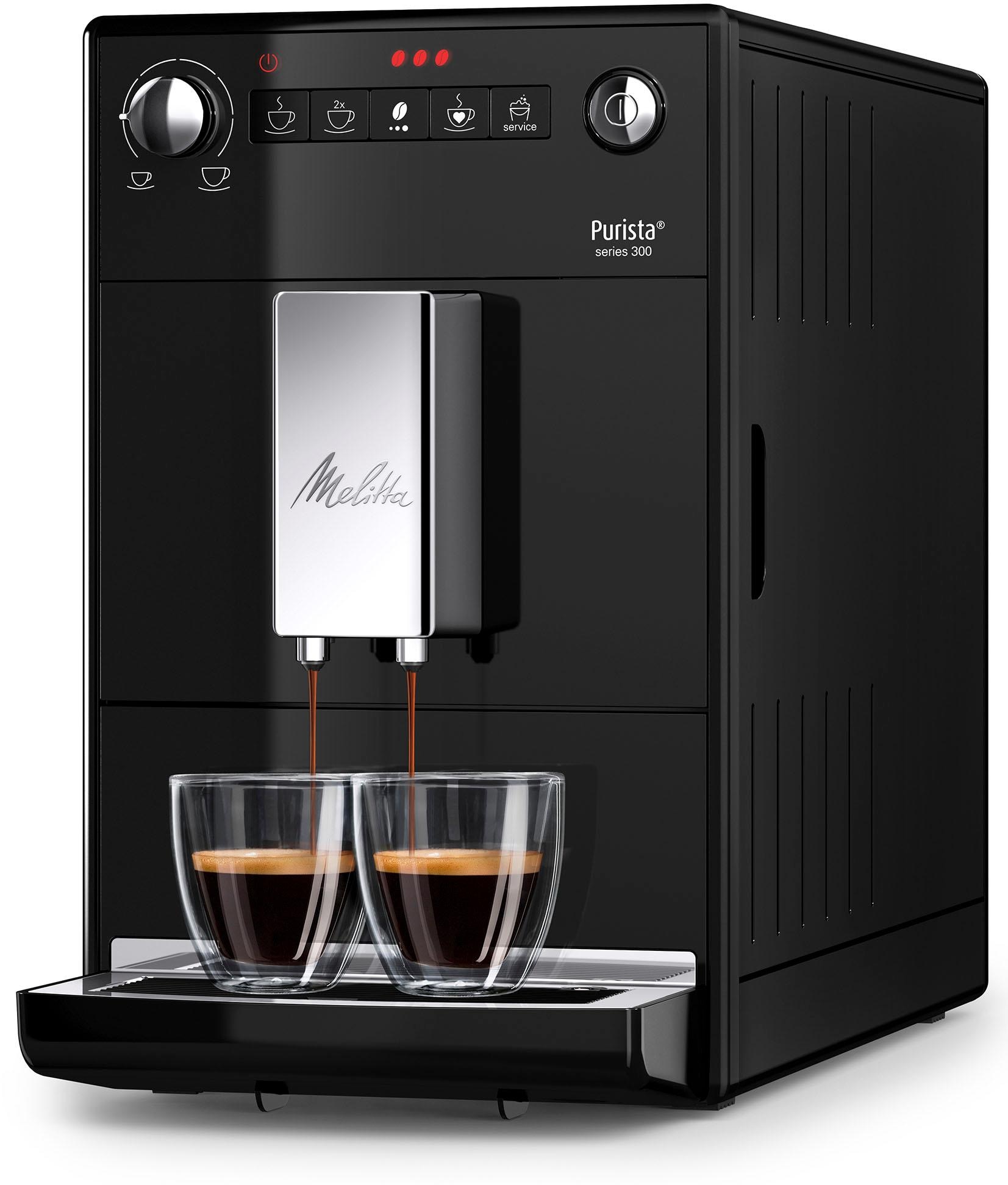 Melitta Kaffeevollautomat »Purista® F230-101, silber/schwarz«, Lieblingskaffee-Funktion, kompakt & extra leise