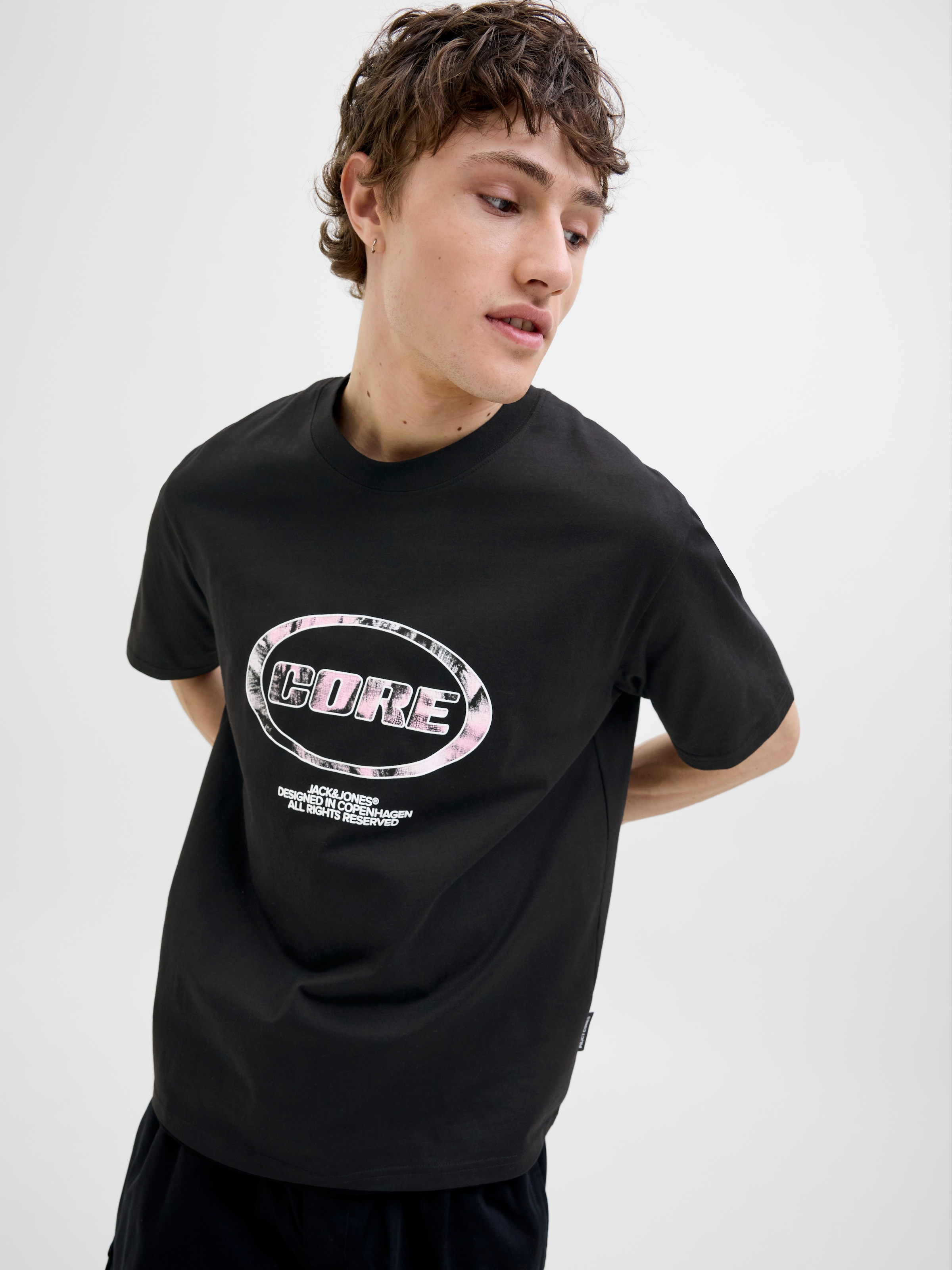 Jack & Jones T-Shirt »JCOLIDO AOP FRONT PRINT TEE SS CREW NECK« mit Frontprint