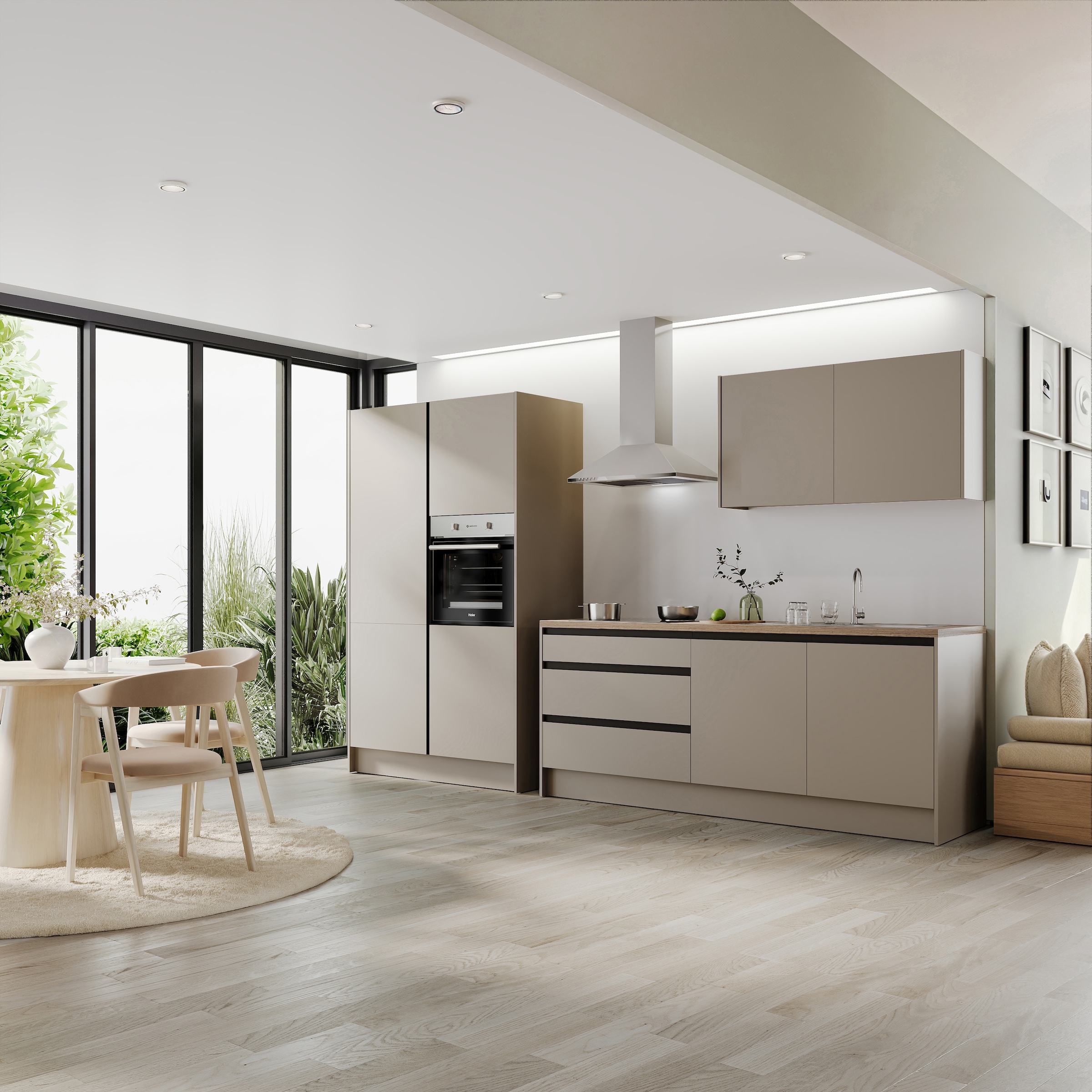 BASIC by Balculina Küchenzeile »Isis B/T/H 335x60x210 cm« Breite 273 cm, wahlweise mit E-Geräten und Induktionskochfeld