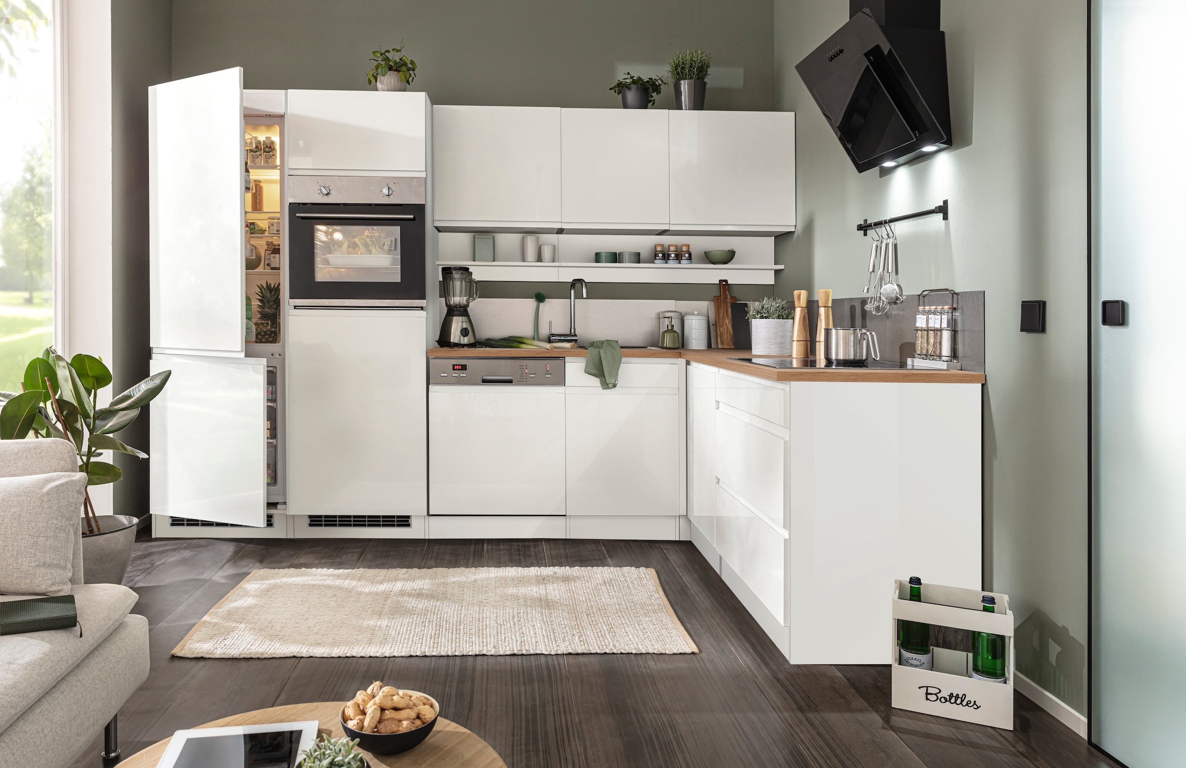 KOCHSTATION Winkelküche »KS-Virginia«, Stellbreite 290/190 cm cm, wahlweise mit Induktion