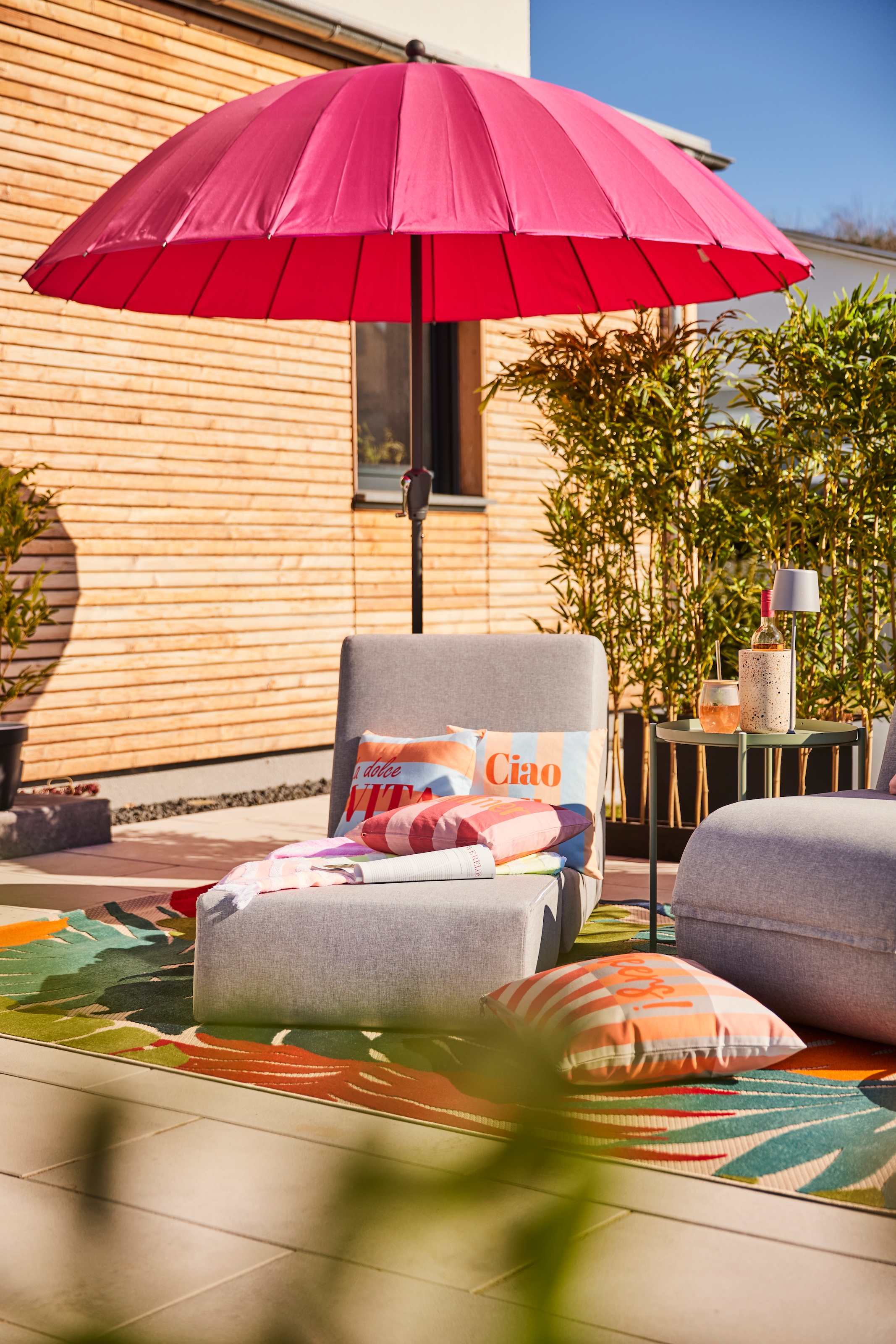 Garden Pleasure Sonnenschirm, mit 24 Streben, pink