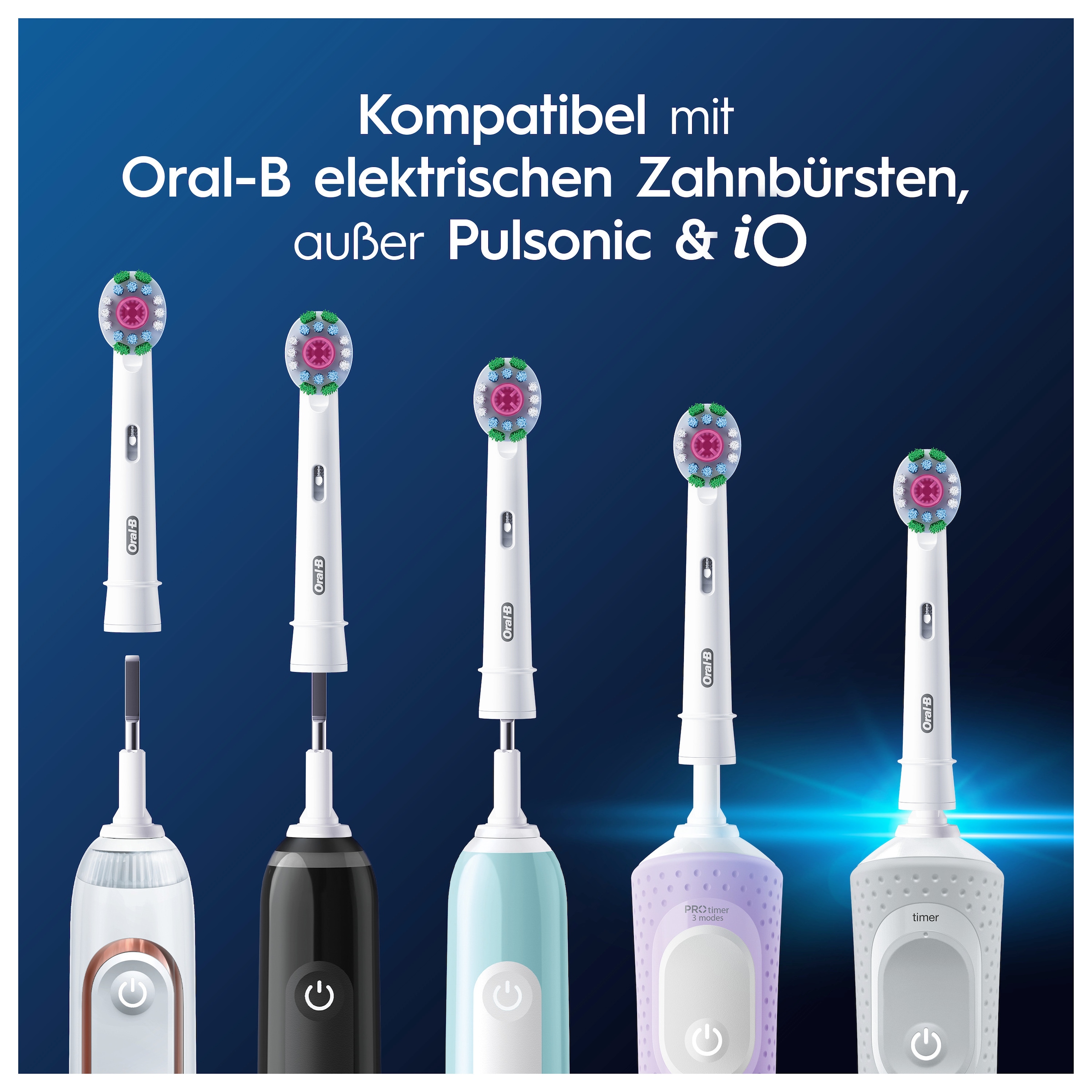 Oral-B Aufsteckbürsten »Pro 3DWhite« aufhellende Zahnreinigung mit innovativen X-förmigen Borsten