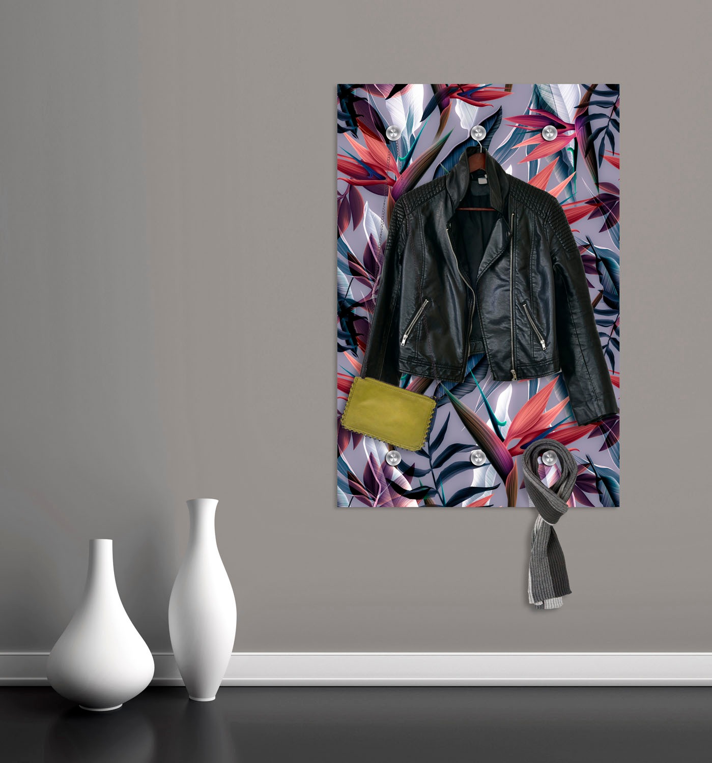 queence Garderobenleiste »Pflanzen« mit 6 Haken, 80 x 120 cm günstig online kaufen