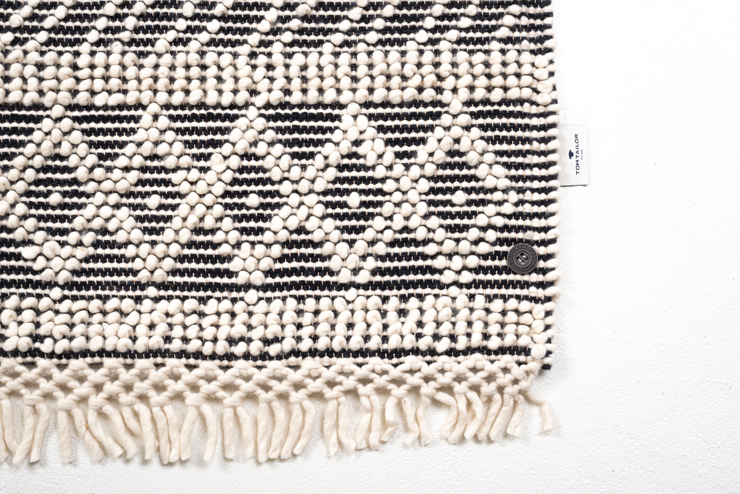 TOM TAILOR HOME Teppich »Colored Macrame«, rechteckig, 10 mm Höhe, Handweb Teppich, reine Wolle, handgewebt, mit Fransen, Scandi Design