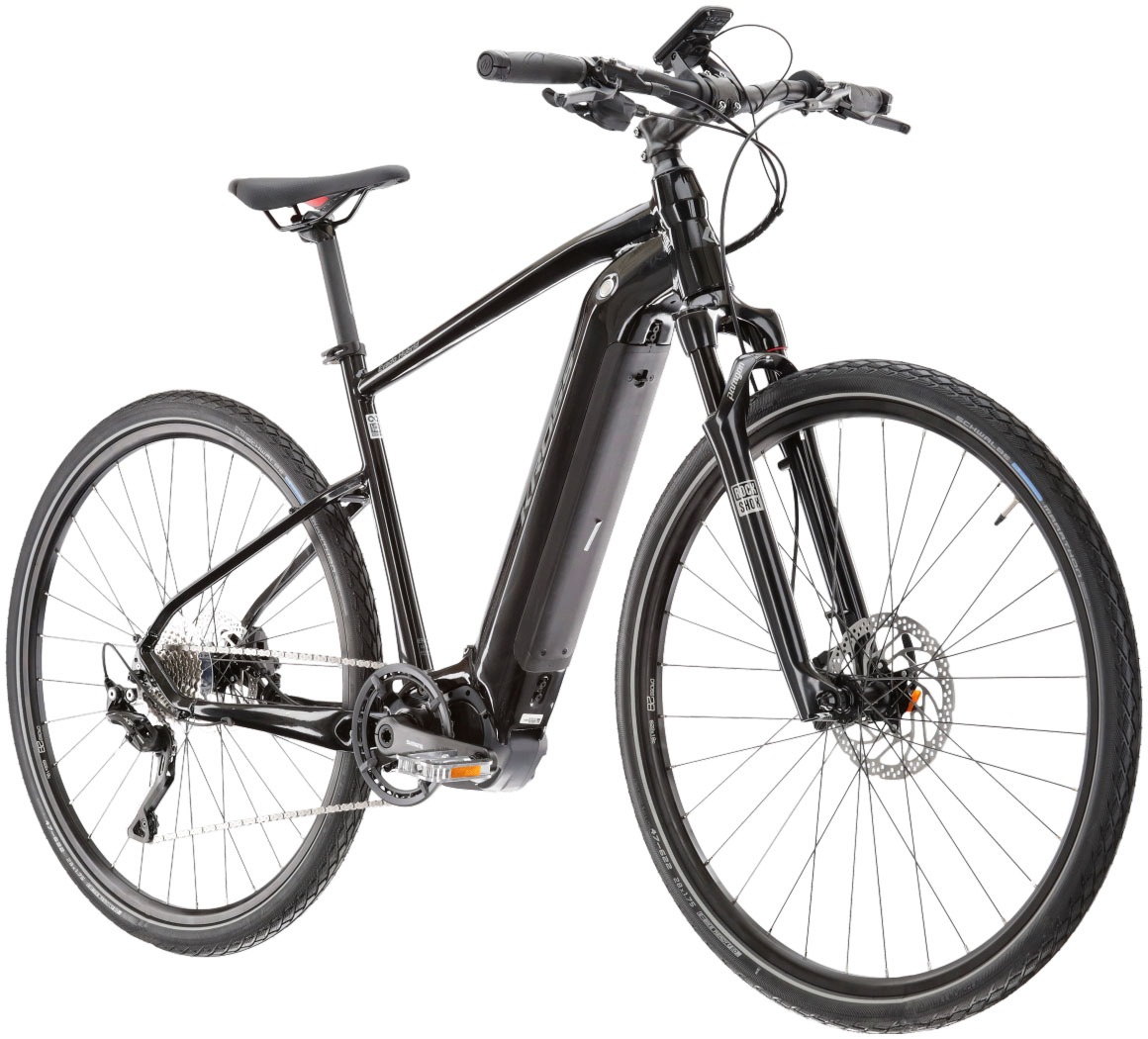 Kross E-Bike »E-Crossrad Evado Hybrid 6.0 28 Zoll schwarz«, 10 Gang, Shimano, DEORE XT T8000, Mittelmotor 250 W