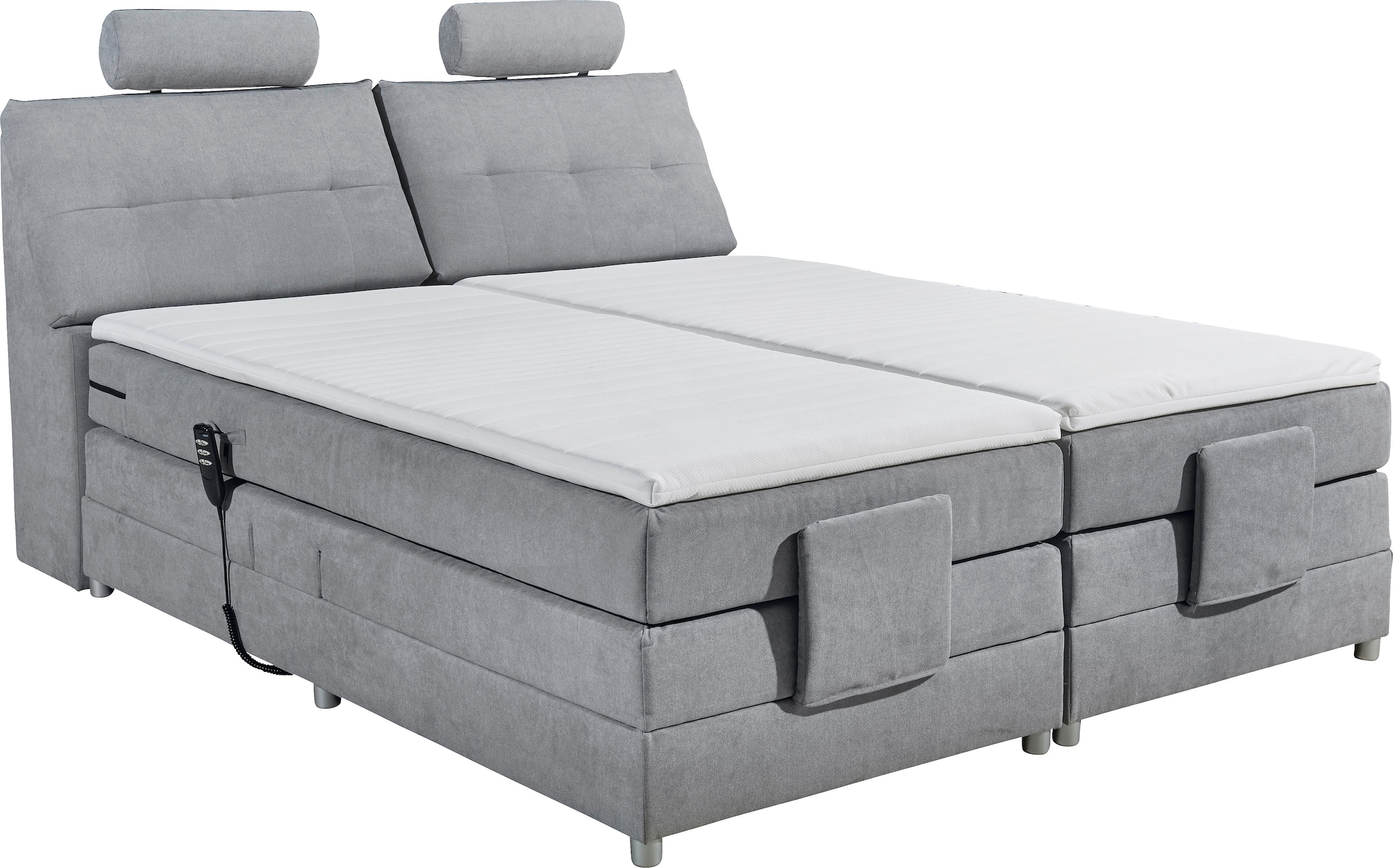 2. Bild von ED EXCITING DESIGN Boxspringbett »Palermo«, inkl. Motor, Topper, Kopfstütze und Stauraum im Kopfteil