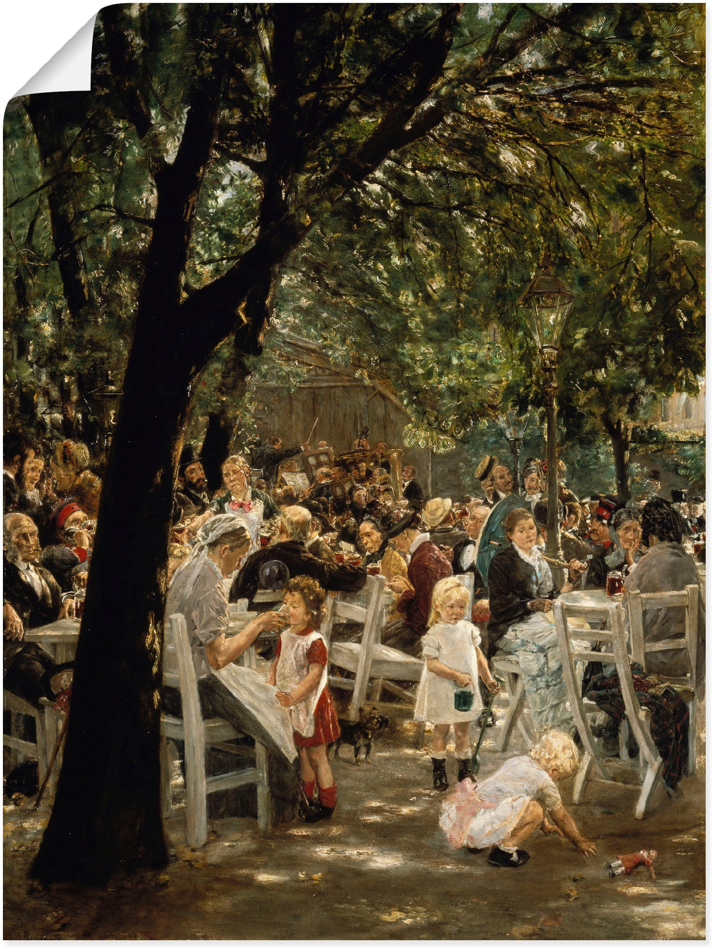 Artland Kunstdruck »Münchner Biergarten. 1883/84«, Gruppen & Familien, (1 St.), als Leinwandbild, Wandaufkleber oder Poster in versch. Größen