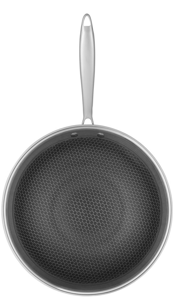 RESTO Kitchenware Wok »Achird tiefe Pfanne aus Tri-Ply (Edelstahl + Aluminium + Edelstahl)«, Edelstahl 18/10, (1 tlg.), Energieeinsparung 25% durch die dreilagige Basis, ofenfest