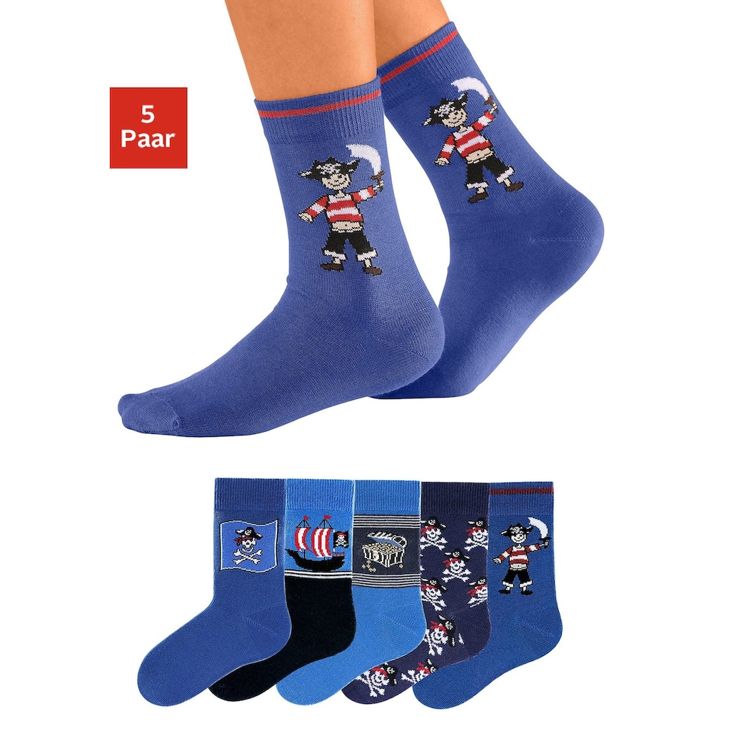 H.I.S Socken, (5 Paar), mit Piratenmotiven