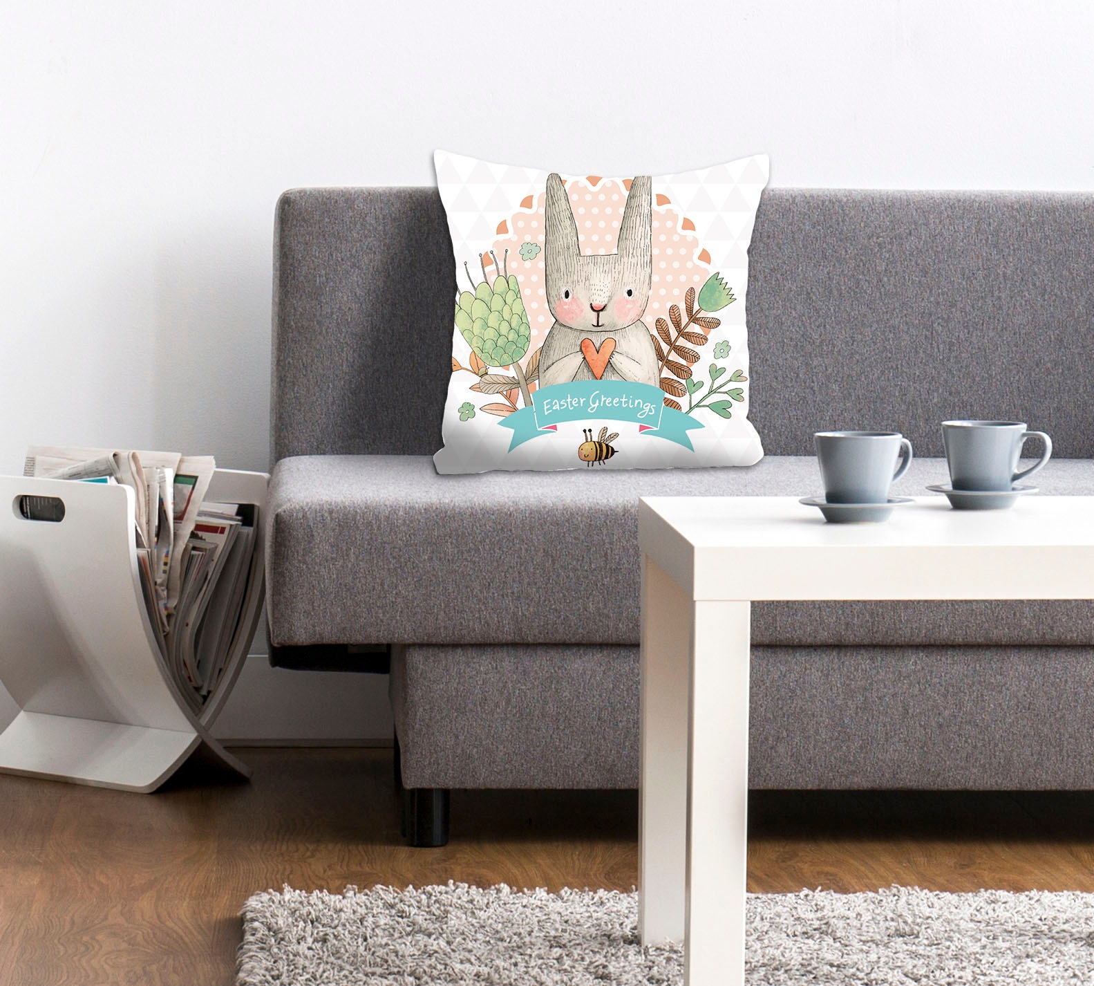 queence Dekokissen »Phoebe«, Kissenhülle,Easter Greetings,Hase,Ostern,Fröhl günstig online kaufen