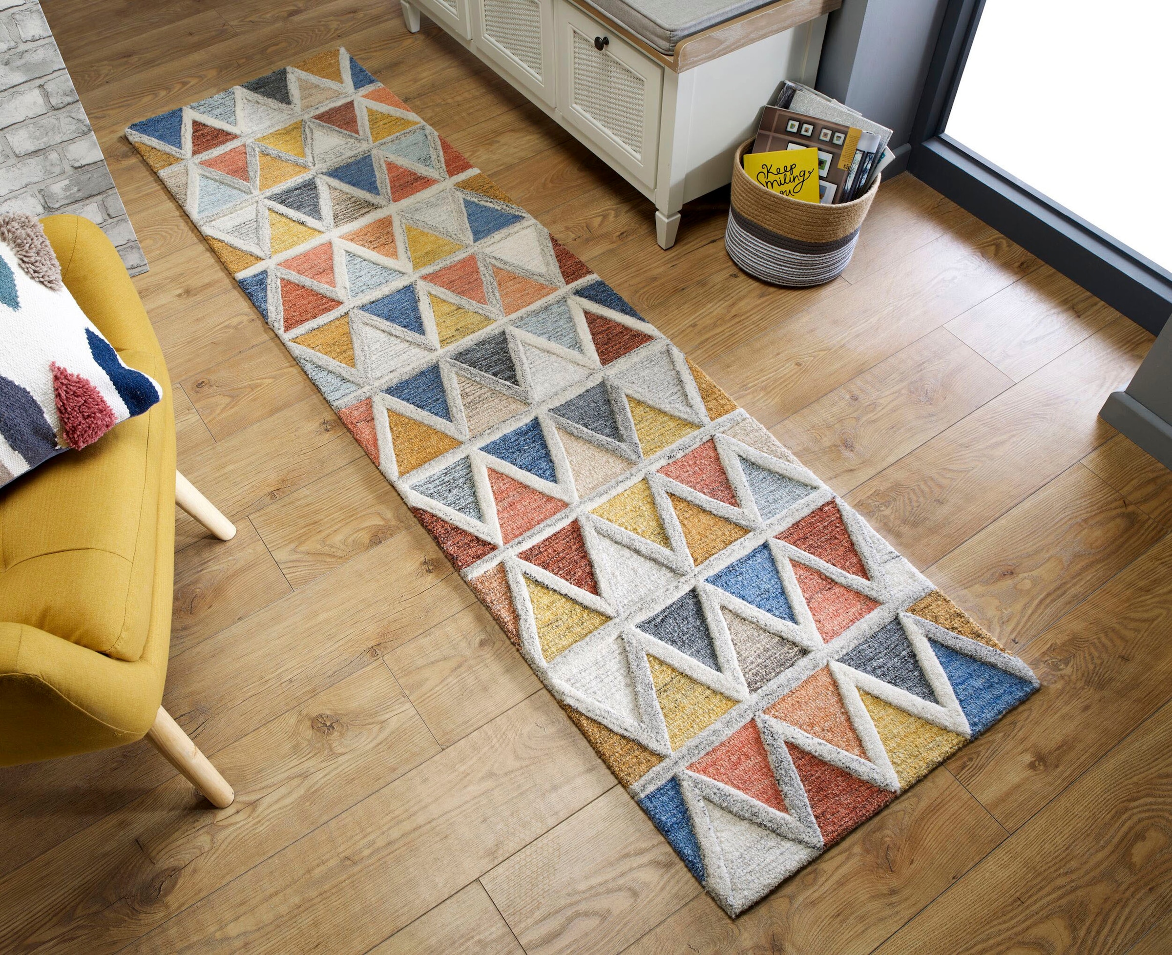 FLAIR RUGS Läufer »Moretz«, rechteckig, 10 mm Höhe, 100% Wolle, mehrfarbig gemustert, fußbodenheizungsgeeignet, Läufer