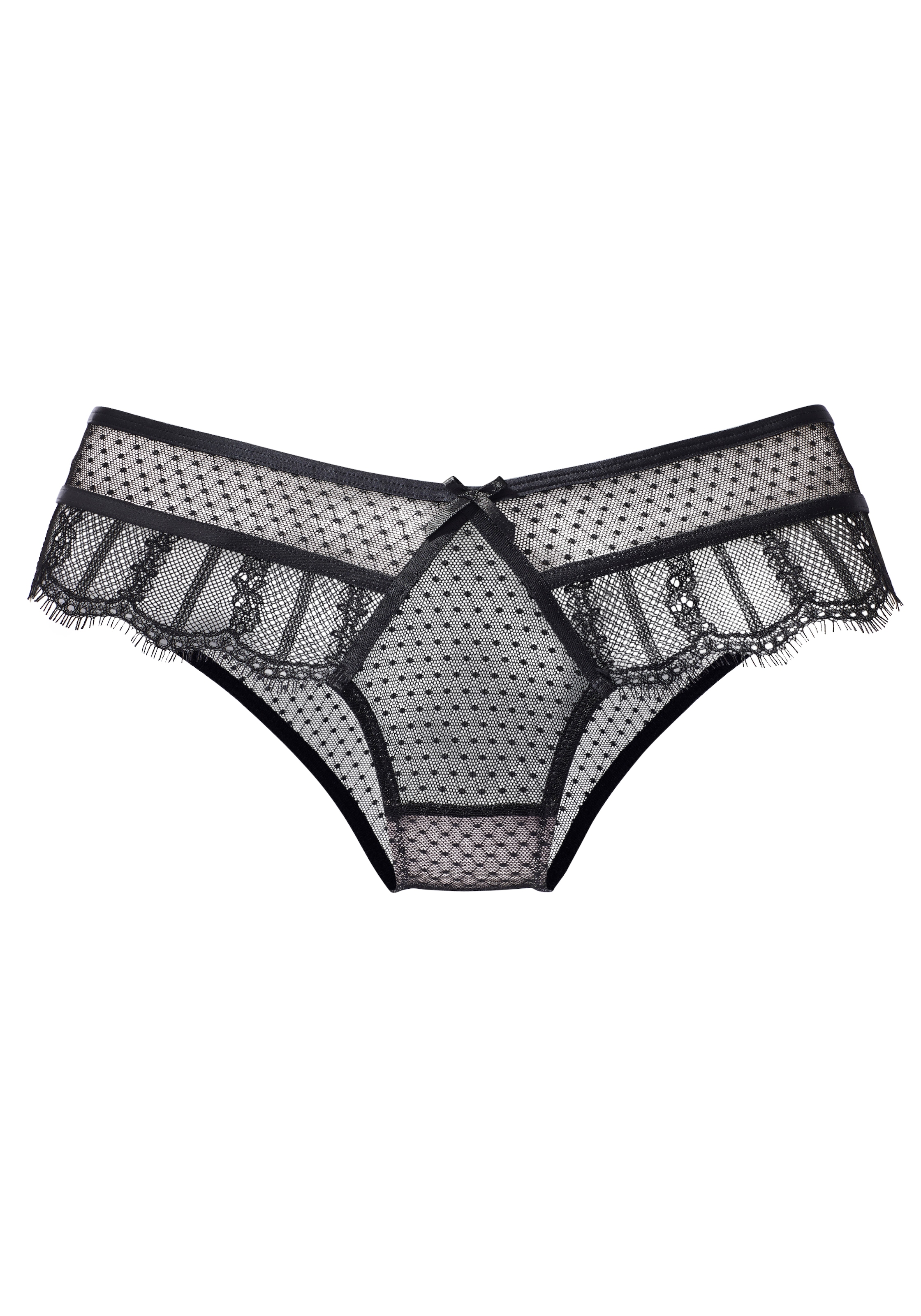 LASCANA Tanga aus fancy Mesh mit feiner Eyelash-Spitze, sexy Dessous