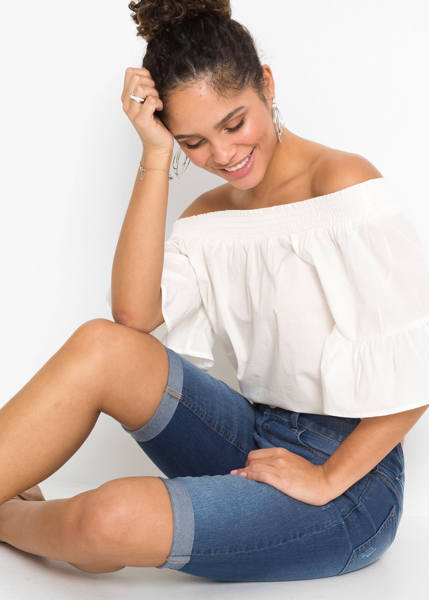 bonprix Bermudas  aus Baumwolle mit Elasthan, schmale Passform