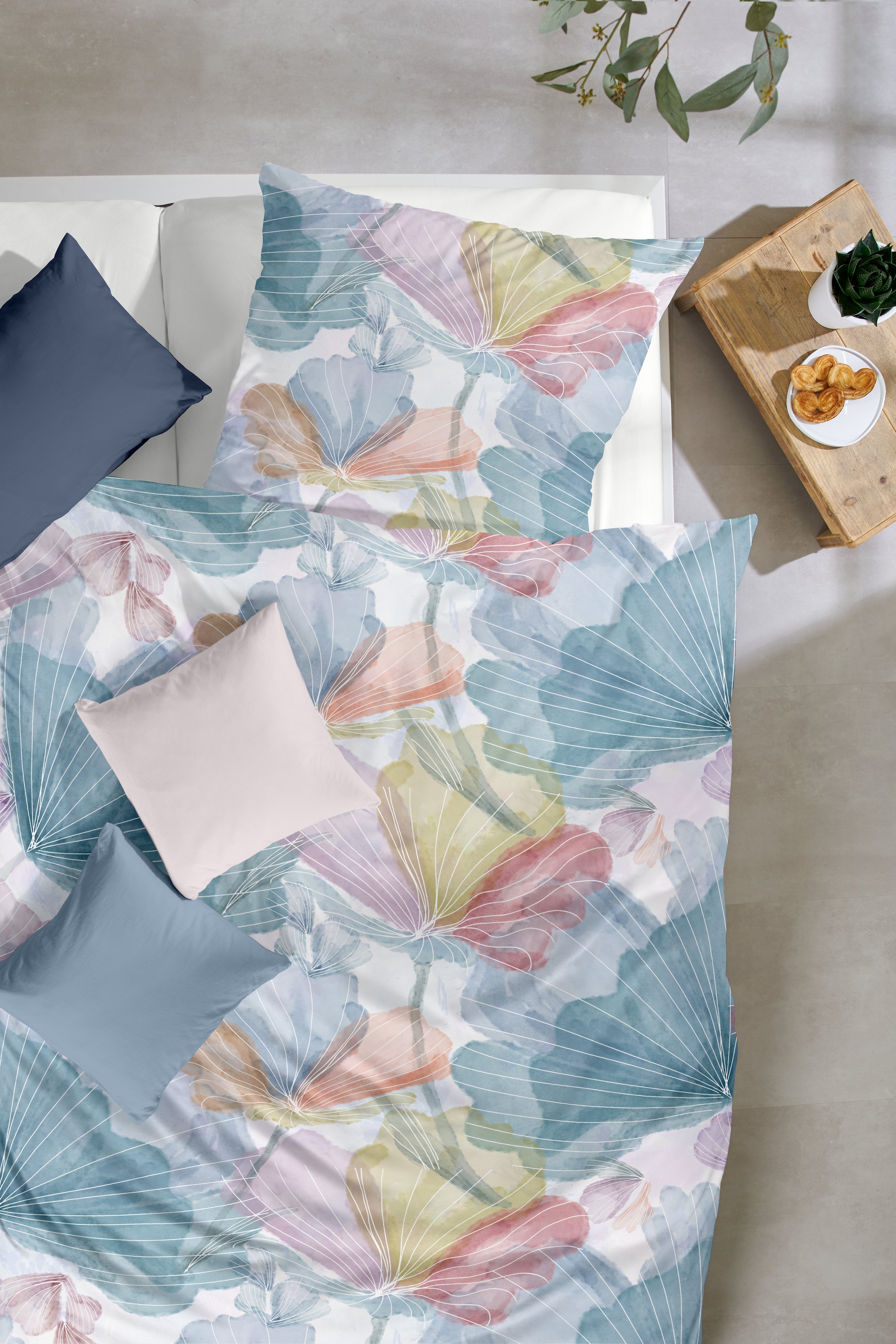 Primera Bettwäsche »Mako-Satin -Bettwäsche Lucida« 2 Stk. tlg. mit frischem Blumendesign