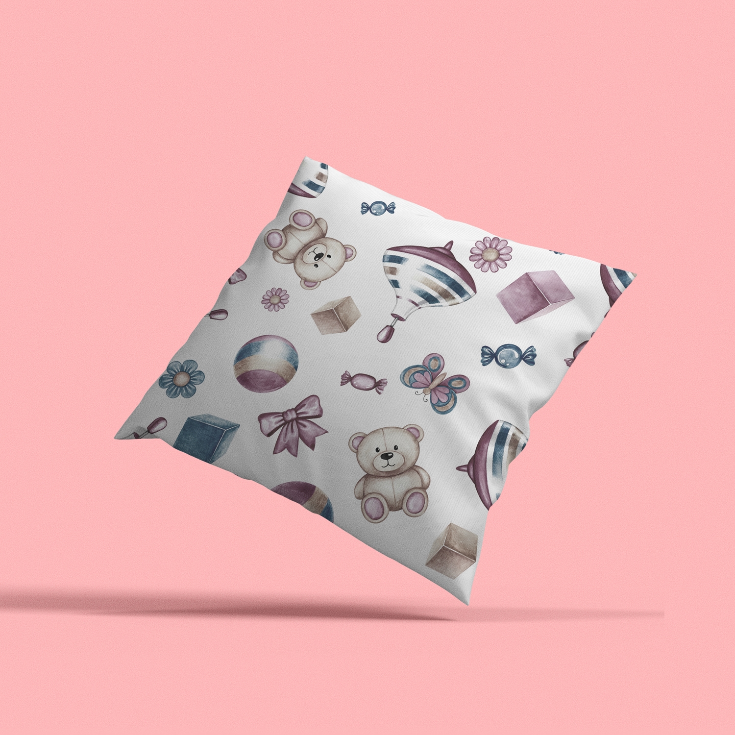 queence Dekokissen »Spielsachen«, Kissenhülle mit HD Premium Druck, geruchsneutral, 40x40cm