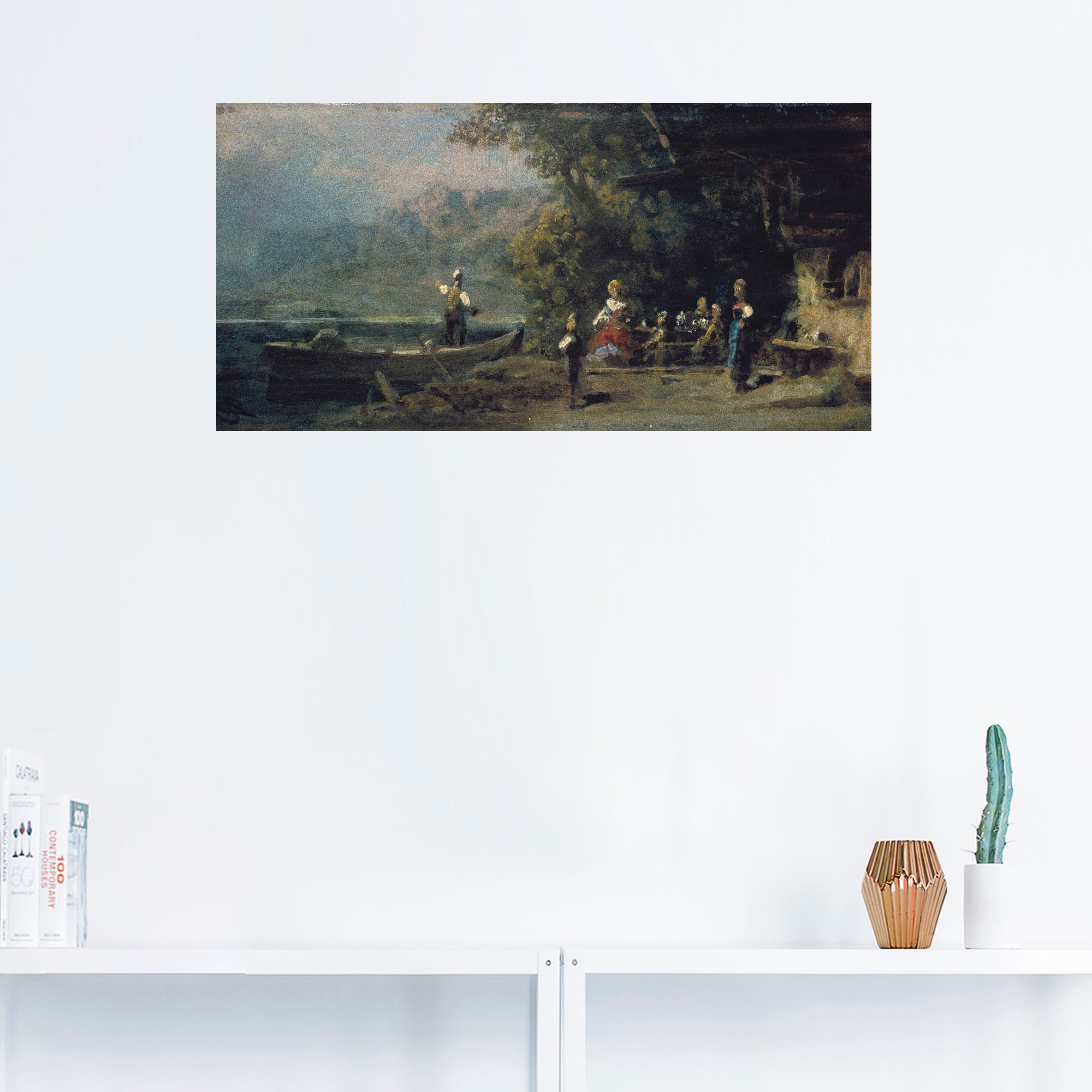Artland Wandbild »Wirtshaus am See«, Gruppen & Familien, (1 St.), als Leinwandbild, Wandaufkleber oder Poster in versch. Größen