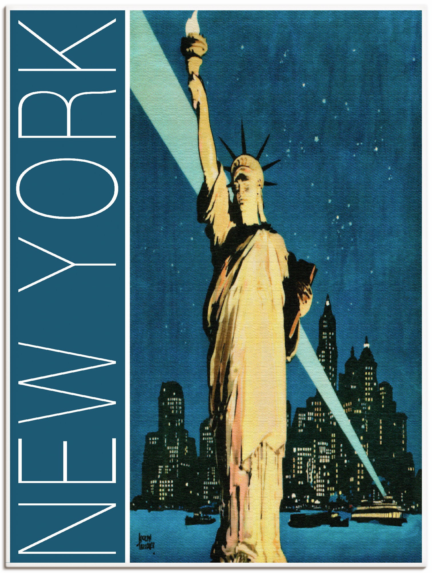 Artland Leinwandbild "New York Vintage Reiseplakat", Amerika, (1 St.), auf günstig online kaufen