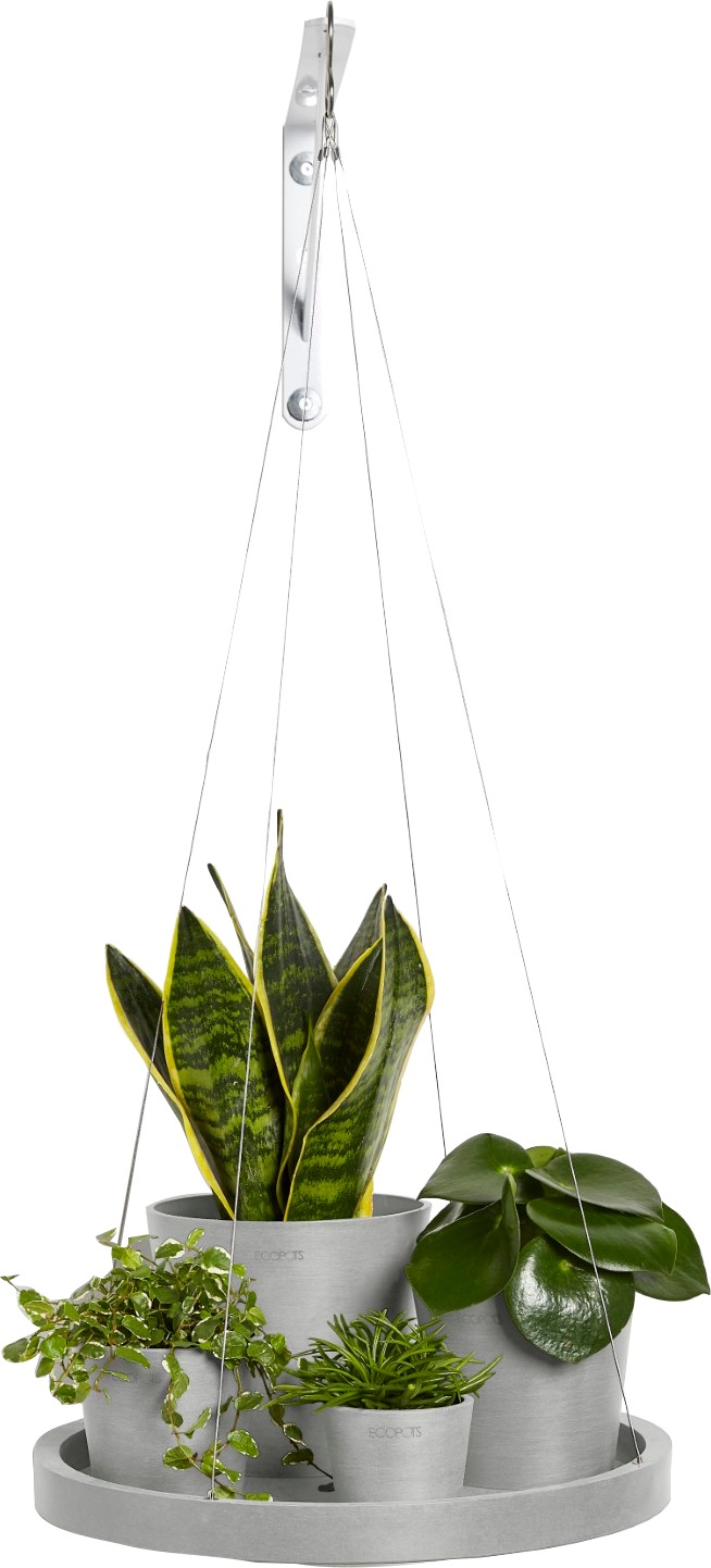 ECOPOTS Blumentopfuntersetzer »HANGING SAUCER White Grey«, BxTxH: 36x36x3 cm