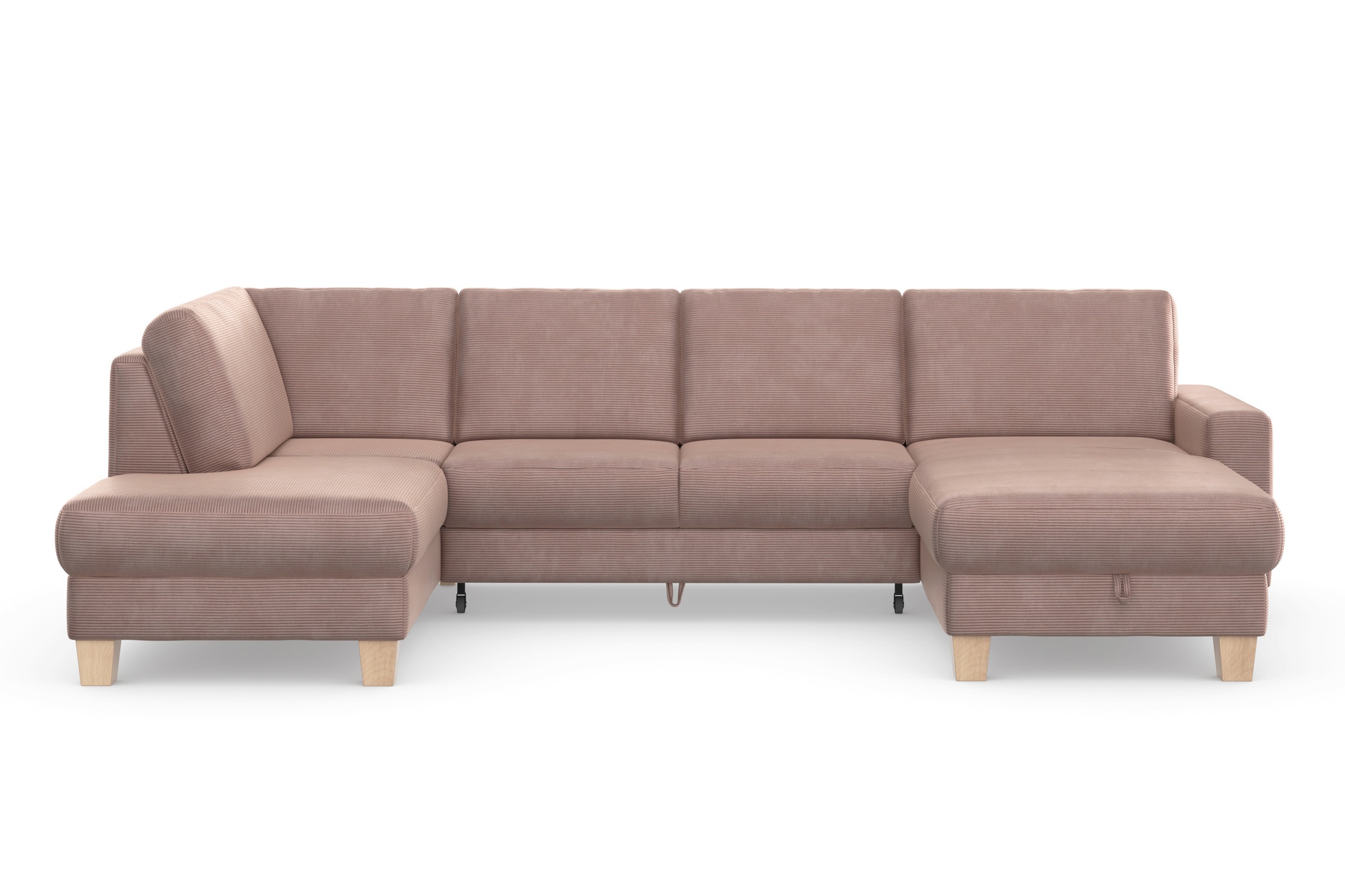 Home affaire Wohnlandschaft »Summer U-Form«, mit oder ohne Bettfunktion und Bettkasten, Cord-Bezug