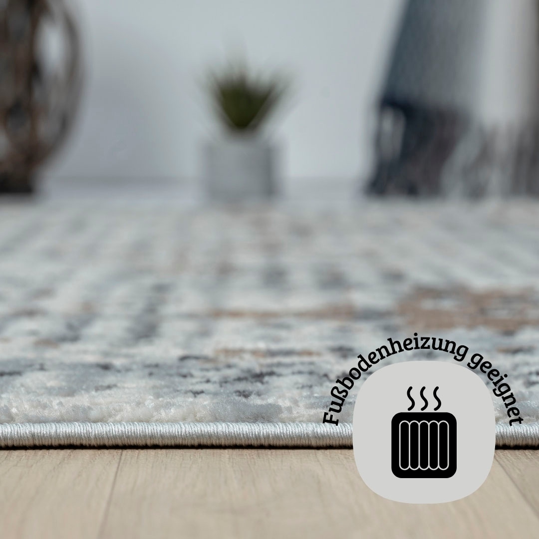 my home Teppich »Kaylan«, rund, 8 mm Höhe, Kurzflor, modernes Design, pflegeleicht, Wohnzimmer
