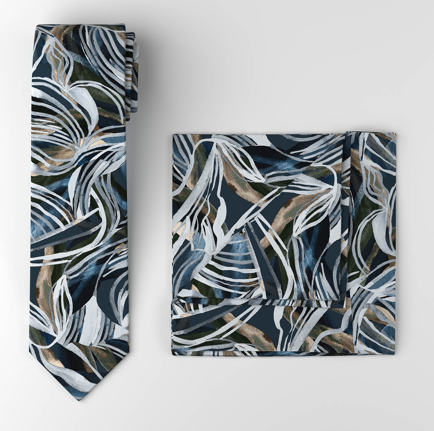 OLYMP Krawatte 2 Stk. Set mit Einstecktuch