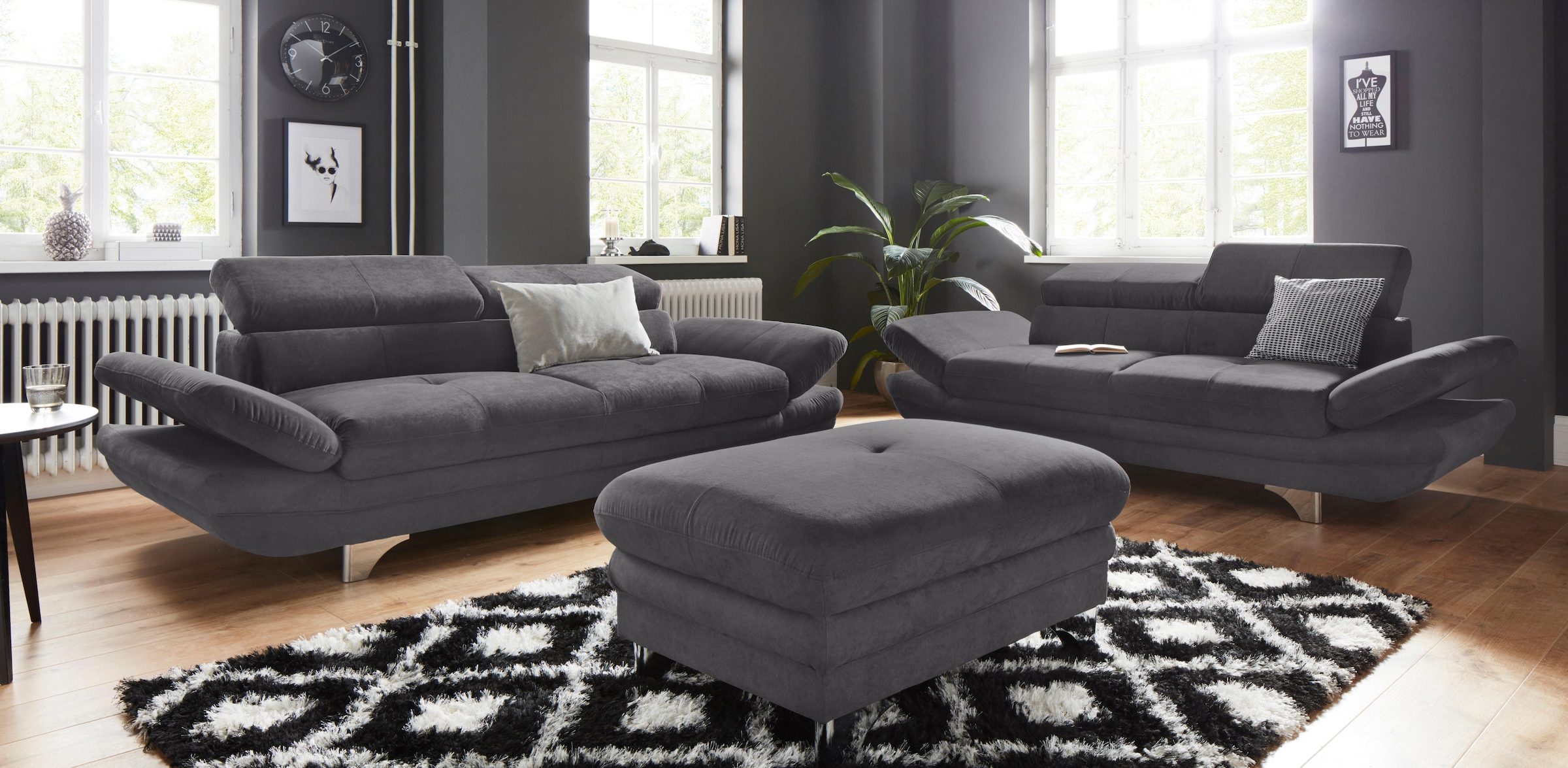 COTTA 3-Sitzer »Enterprise«, Big-Sofa, mit Armteilverstellung & Kopfteilverstellung