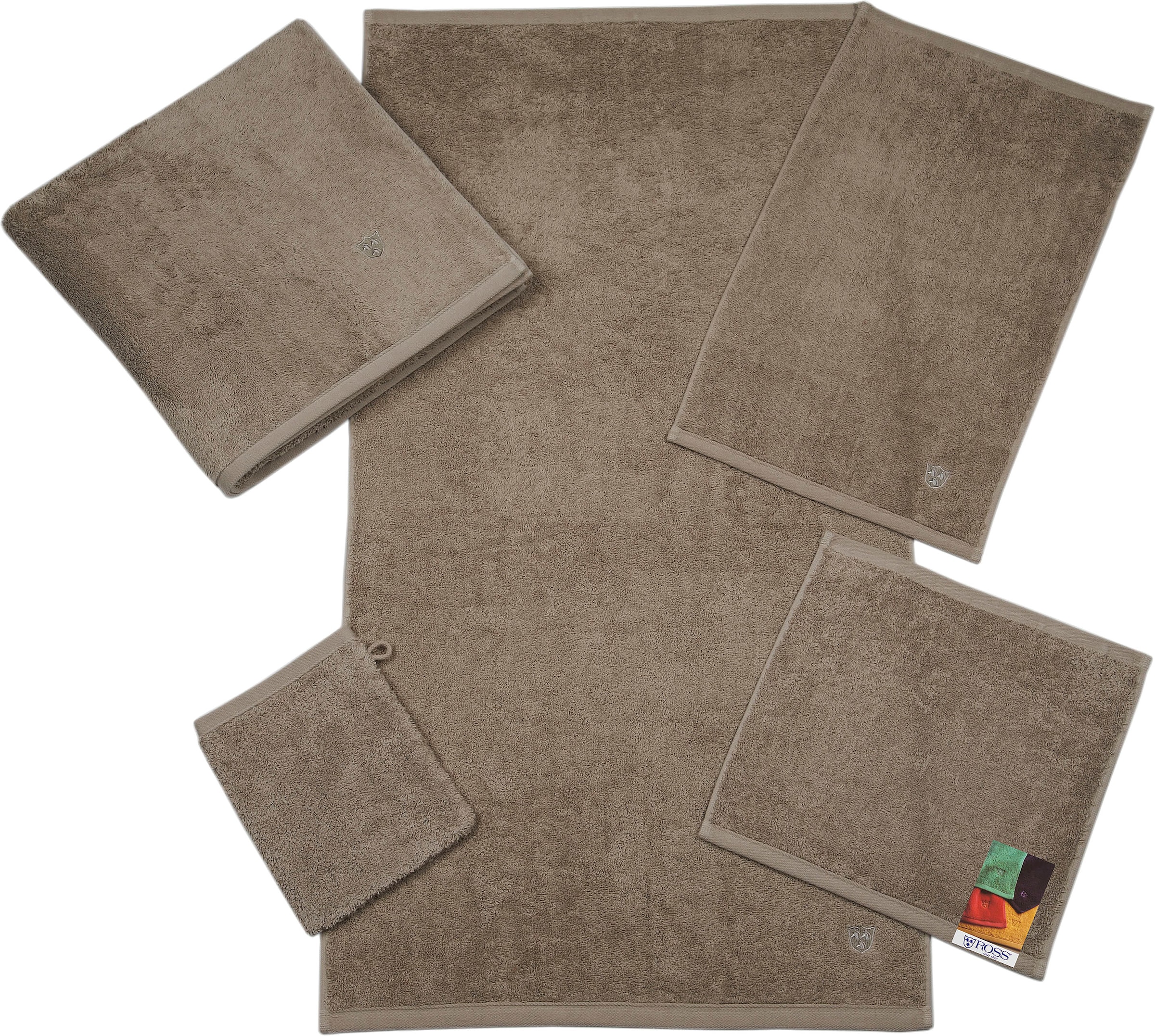 ROSS Handtücher »Vita«, (2 bestellen Bestickung und bequem schnell St.), ROSS-Emblem
