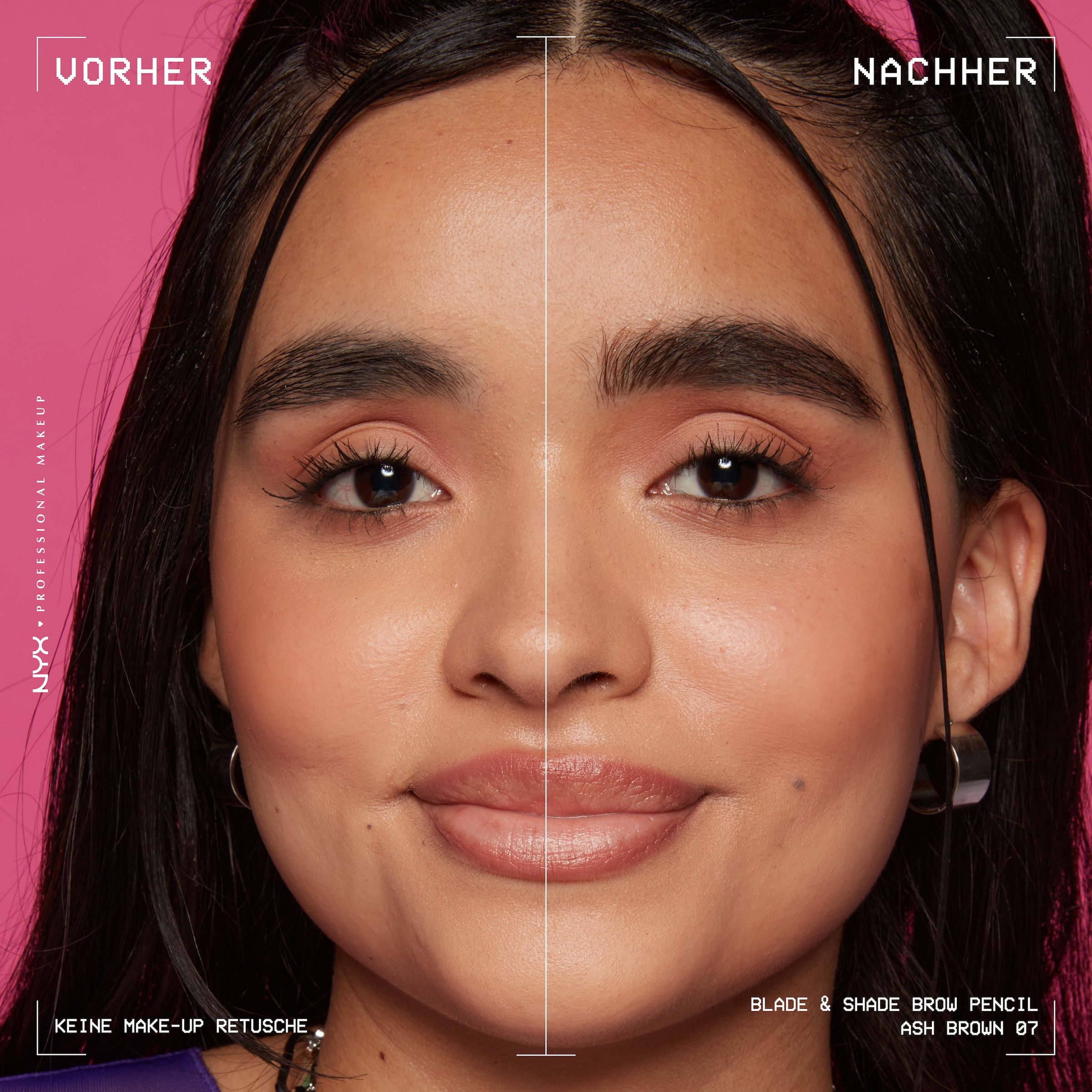 NYX Augenbrauenpflege »NYX Professional Makeup Blade & Shade Augenbrauenstift«, Mit Nano Blade, zweiseitige Spitze, integrierte Bürste, wischfest.
