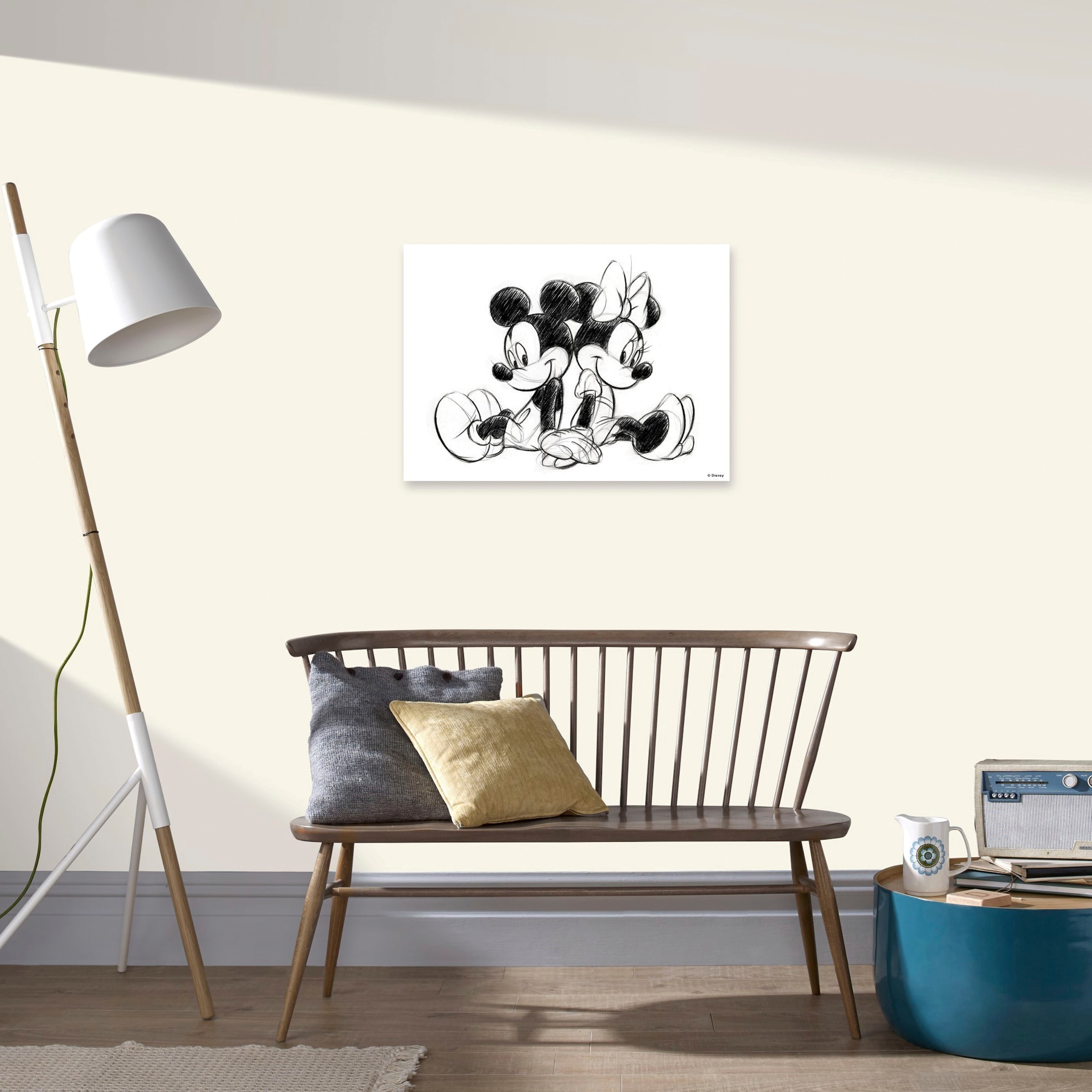 Disney Leinwandbild »Mickey Minnie Sketch Sitting«, (1 St.)