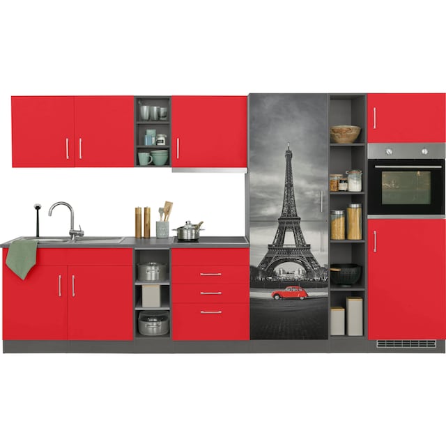HELD MÖBEL Küchenzeile »Paris«, mit E-Geräten, Breite 340 cm, wahlweise mit  Induktionskochfeld auf Rechnung kaufen