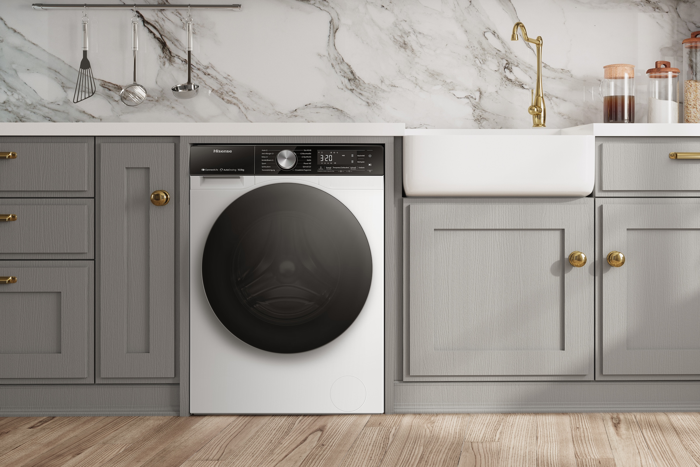 Hisense Waschmaschine »WF5S1045BW«, 10,5 kg, 1400 U/min, AutoDosing
