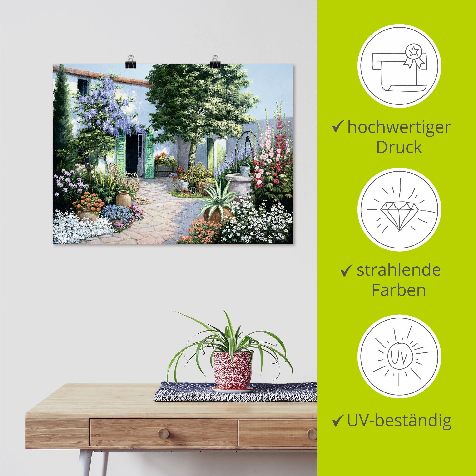 Artland Wandbild »Ein kleines Paradies« Garten 1 Stk. tlg. als Leinwandbild, Poster in verschied. Größen