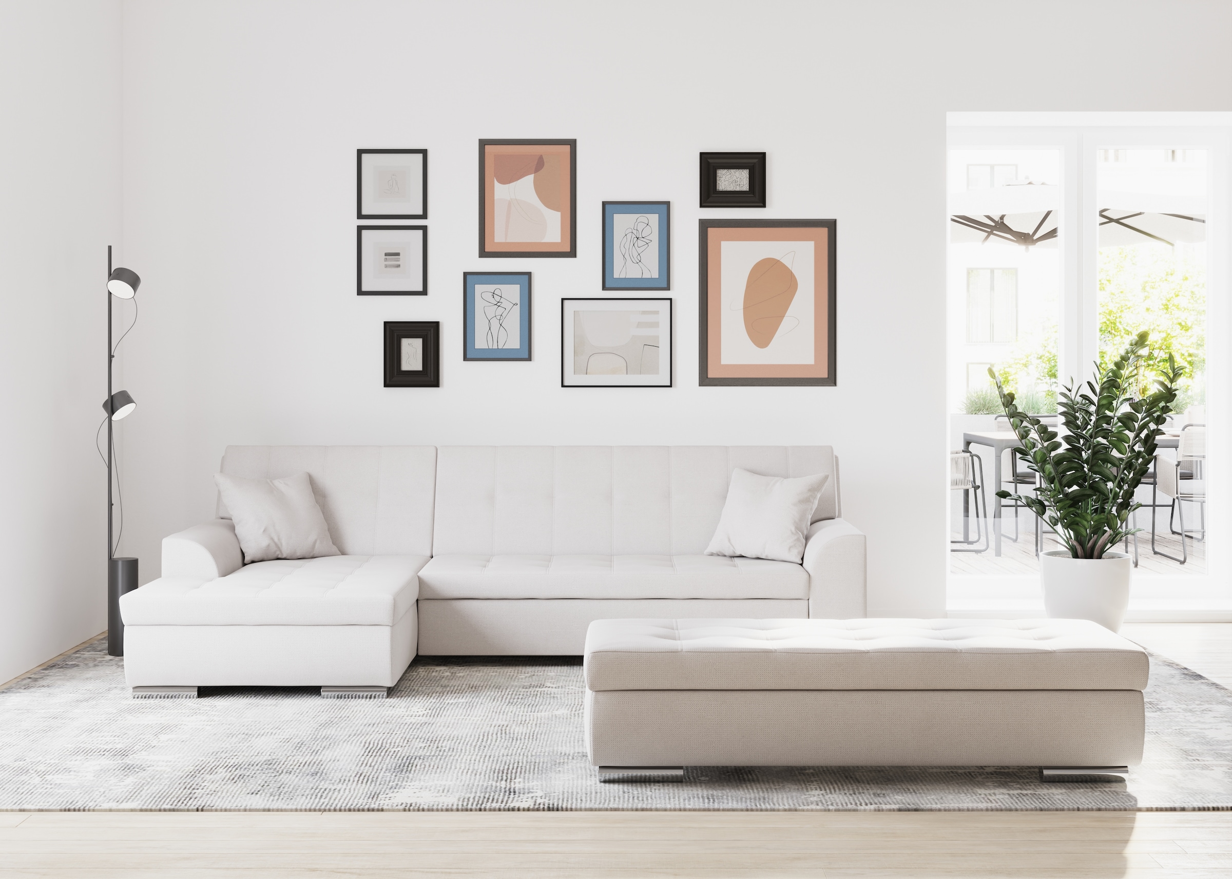 DOMO collection Ecksofa Treviso, wahlweise mit Bettfunktion, incl. Zierkiss günstig online kaufen