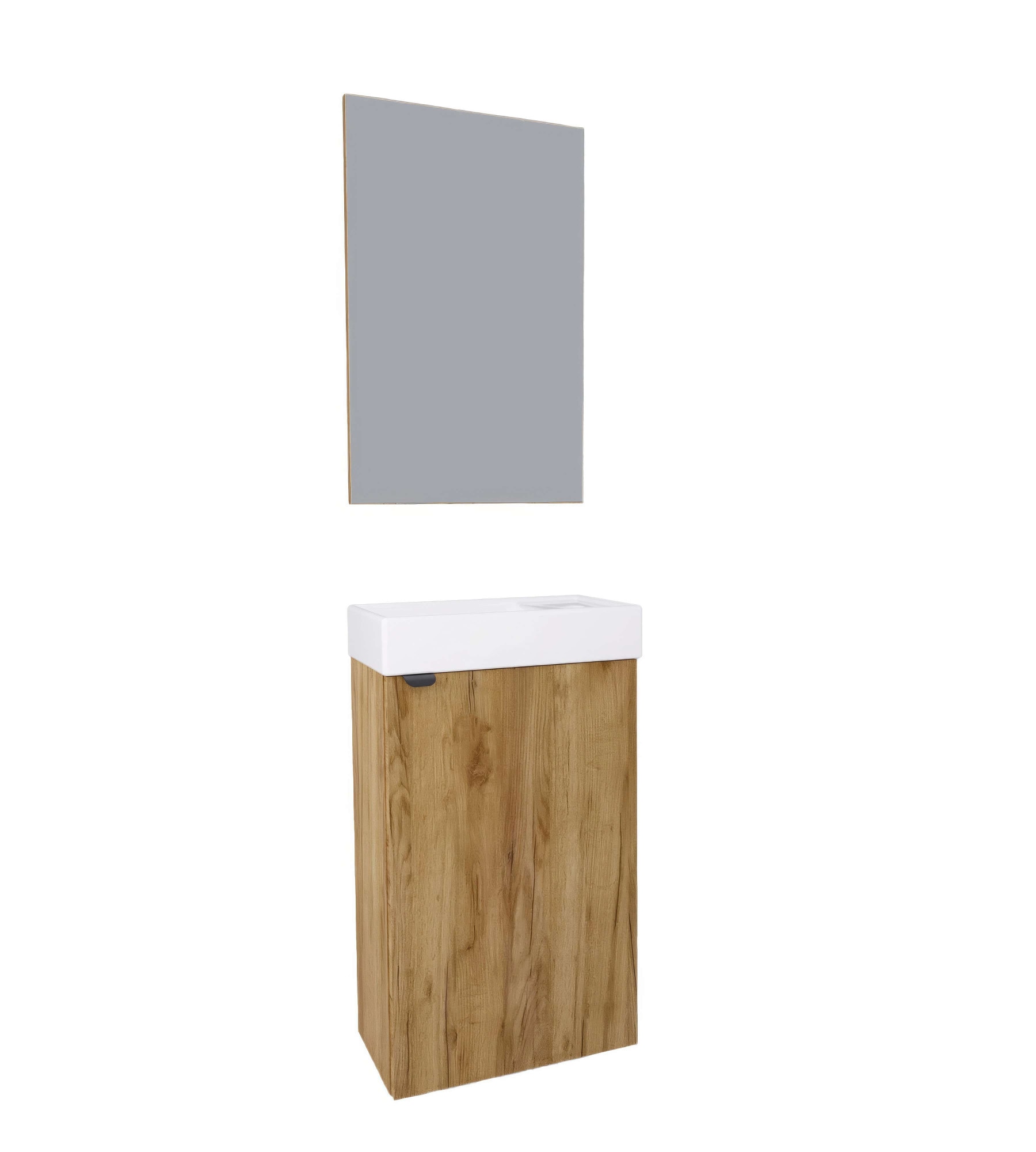 welltime Badmöbel-Set »Badmöbel-Set Gesa, Schrank mit Waschbecken und Spiegel, wandhängend«, Waschbeckenunterschrank mit Wachbecken und Spiegel