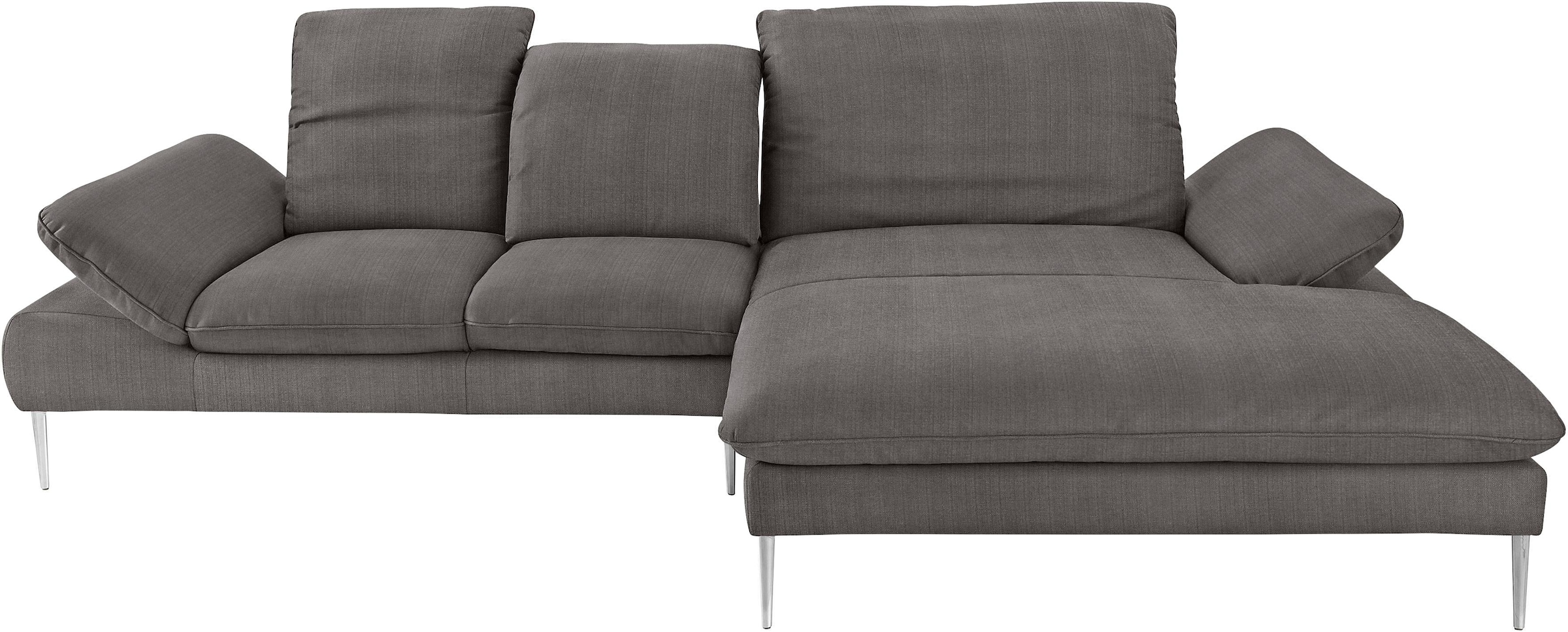 W.SCHILLIG Ecksofa »enjoy&MORE, Designsofa, elegant und bequem, L-Form«, mit Sitztiefenverstellung, Füße Chrom glänzend, Breite 310 cm