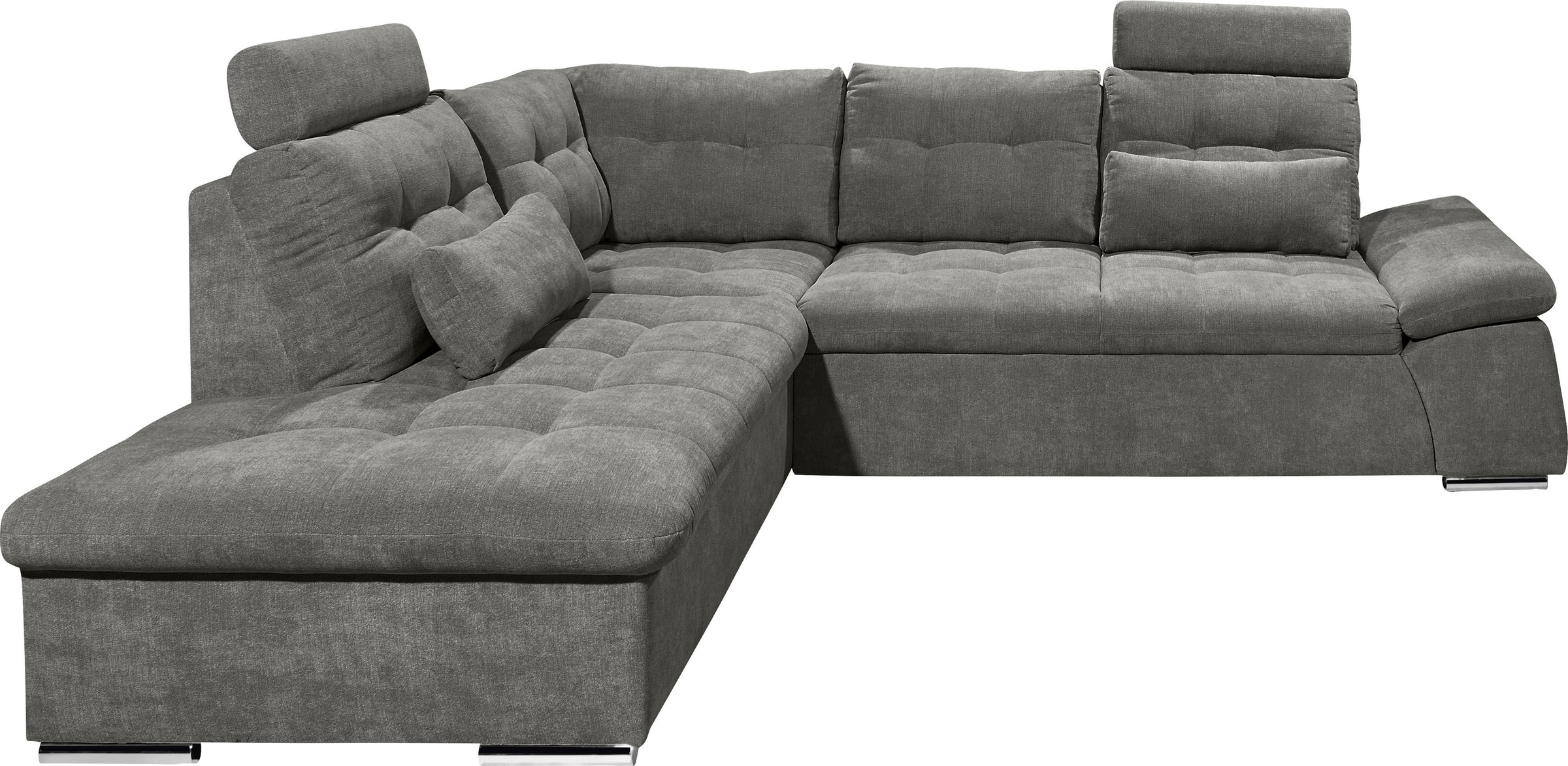 ED EXCITING DESIGN Ecksofa »Nalo L-Form«, mit Bettfunktion, Armteilverstellung, Kopfstützen & 2 Nierenkissen