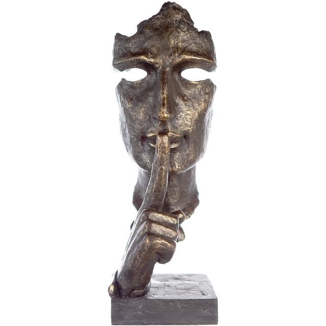 Casablanca by Gilde Dekofigur »Skulptur Silence, bronzefarben/grau«, (1 St.),  bronzefarben/grau, Polyresin online kaufen